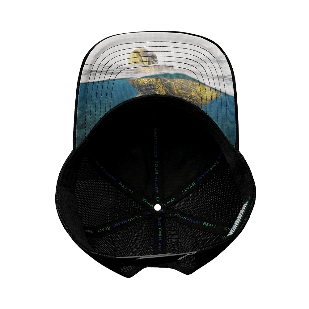 Hawaii Hat - Baseball Hat Fit - Black - Trucker Mesh