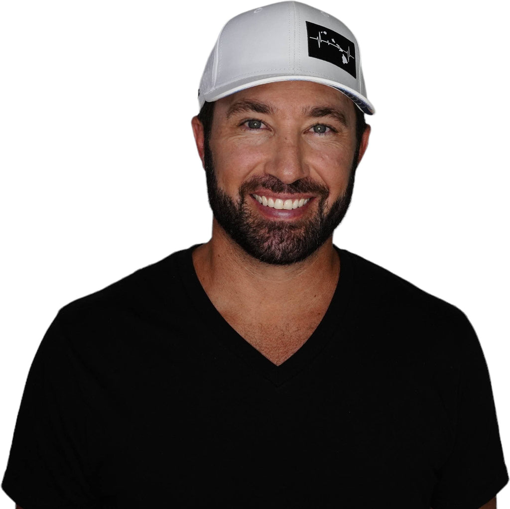 Hawaii Hat - Baseball Hat Fit - White - Laser Mesh