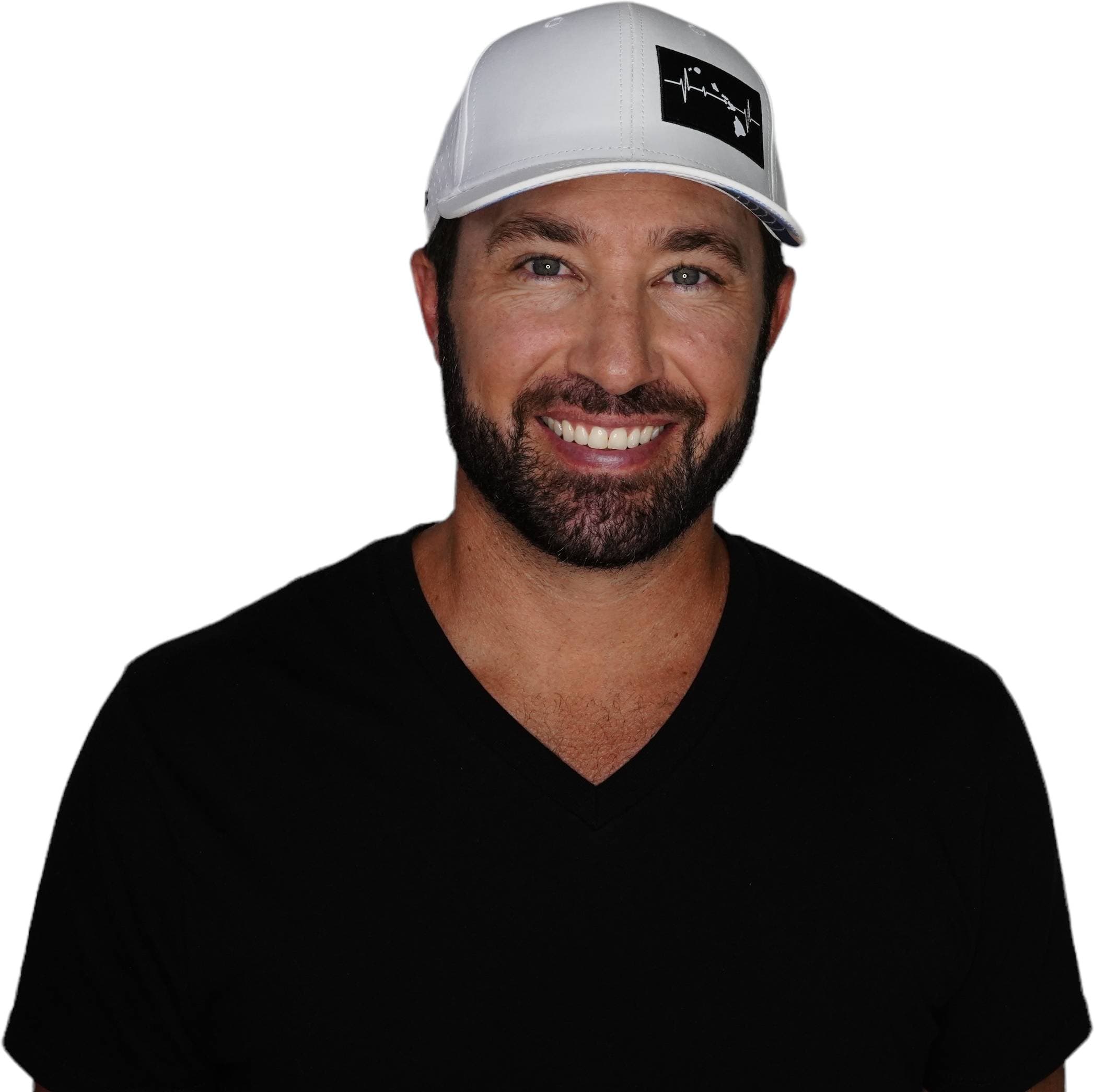 Hawaii Hat - Baseball Hat Fit - White - Laser Mesh