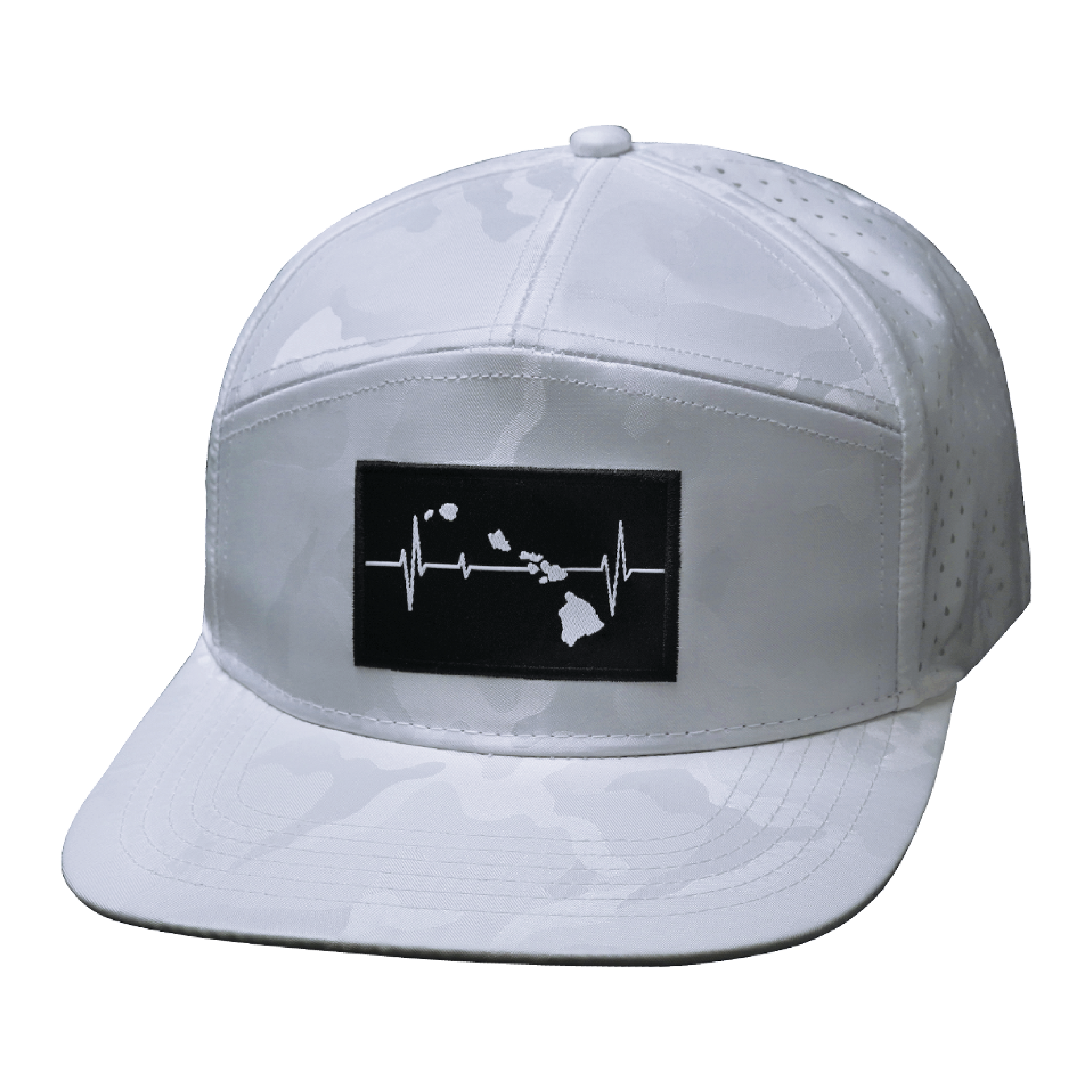 Hawaii Hat - Flat Bill - White Camo - Laser Mesh