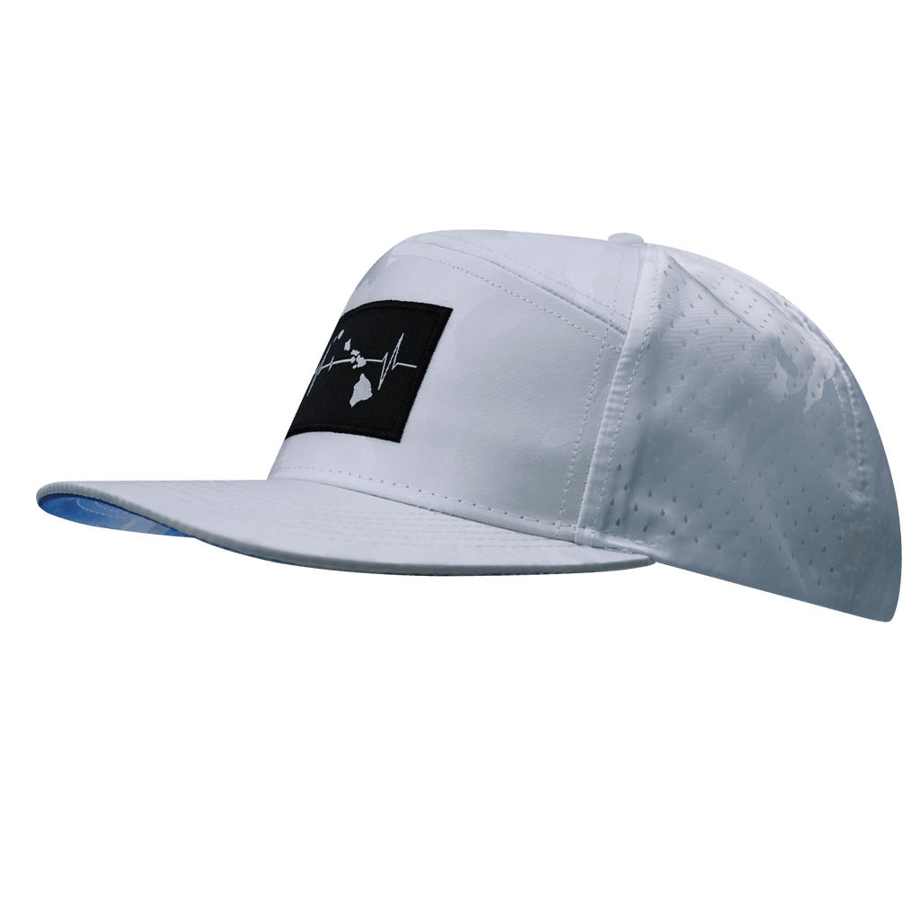 Hawaii Hat - Flat Bill - White Camo - Laser Mesh