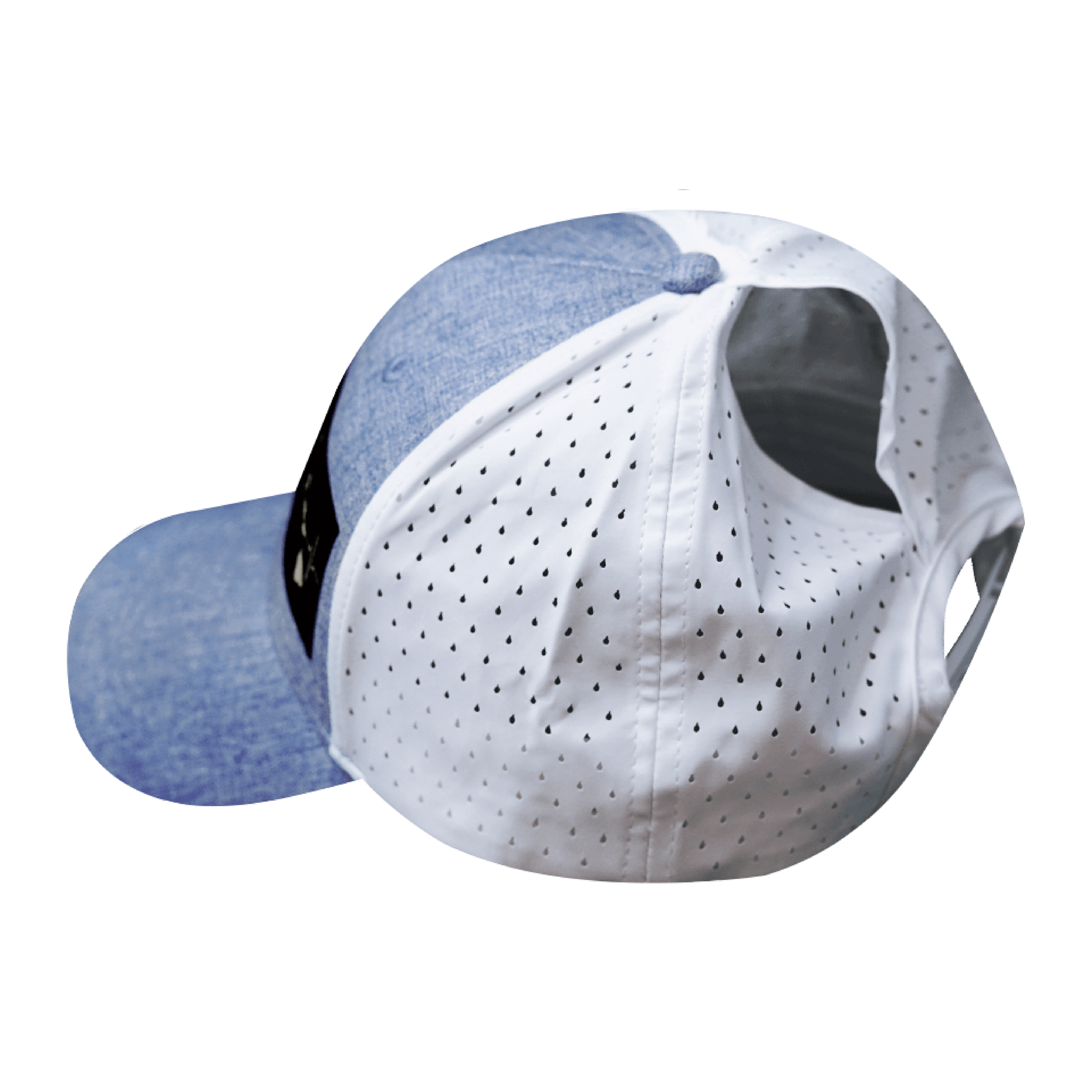 Hawaii Hat - Low Profile - Ponytail - Light Blue / White - Laser Mesh