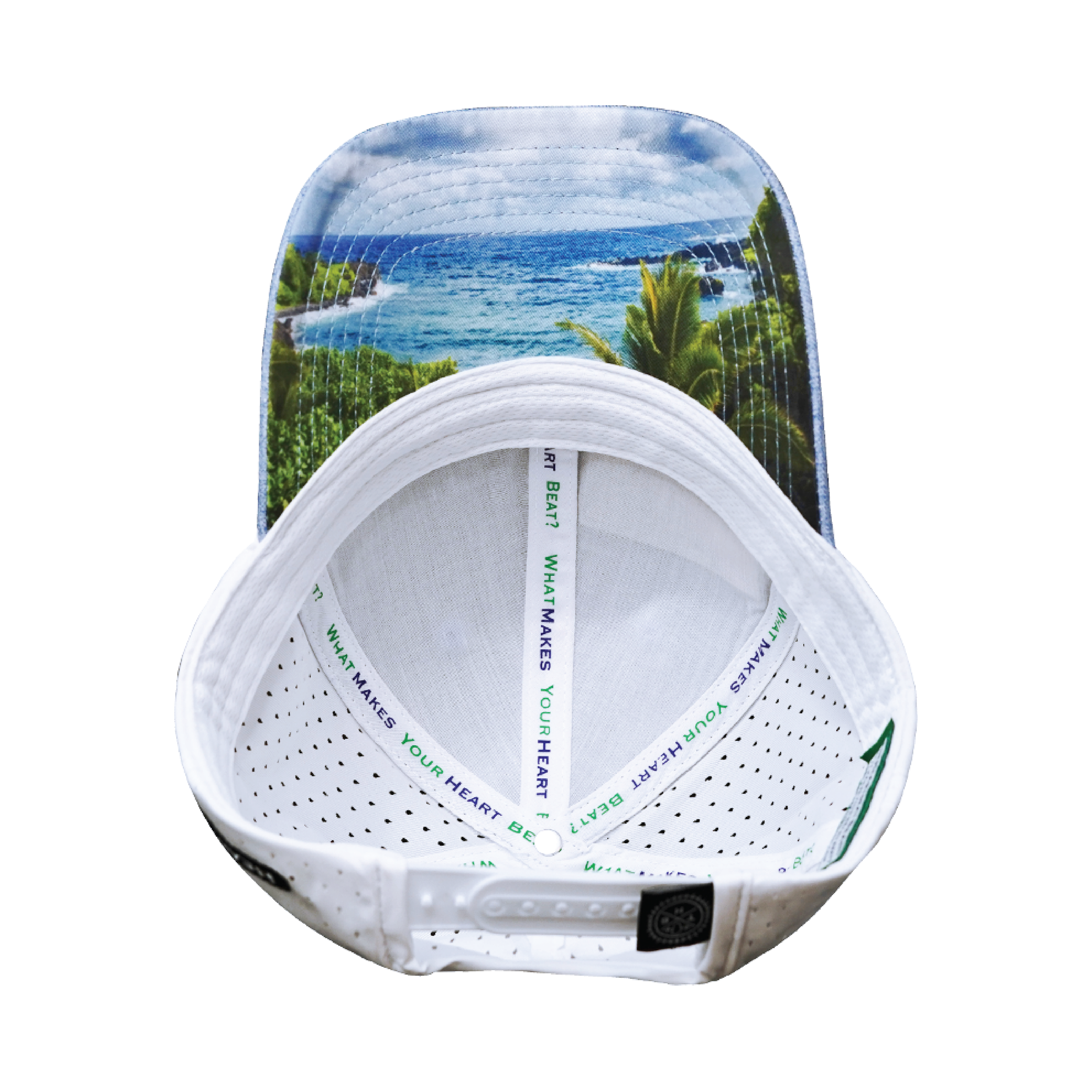Hawaii Hat - Low Profile - Ponytail - Light Blue / White - Laser Mesh