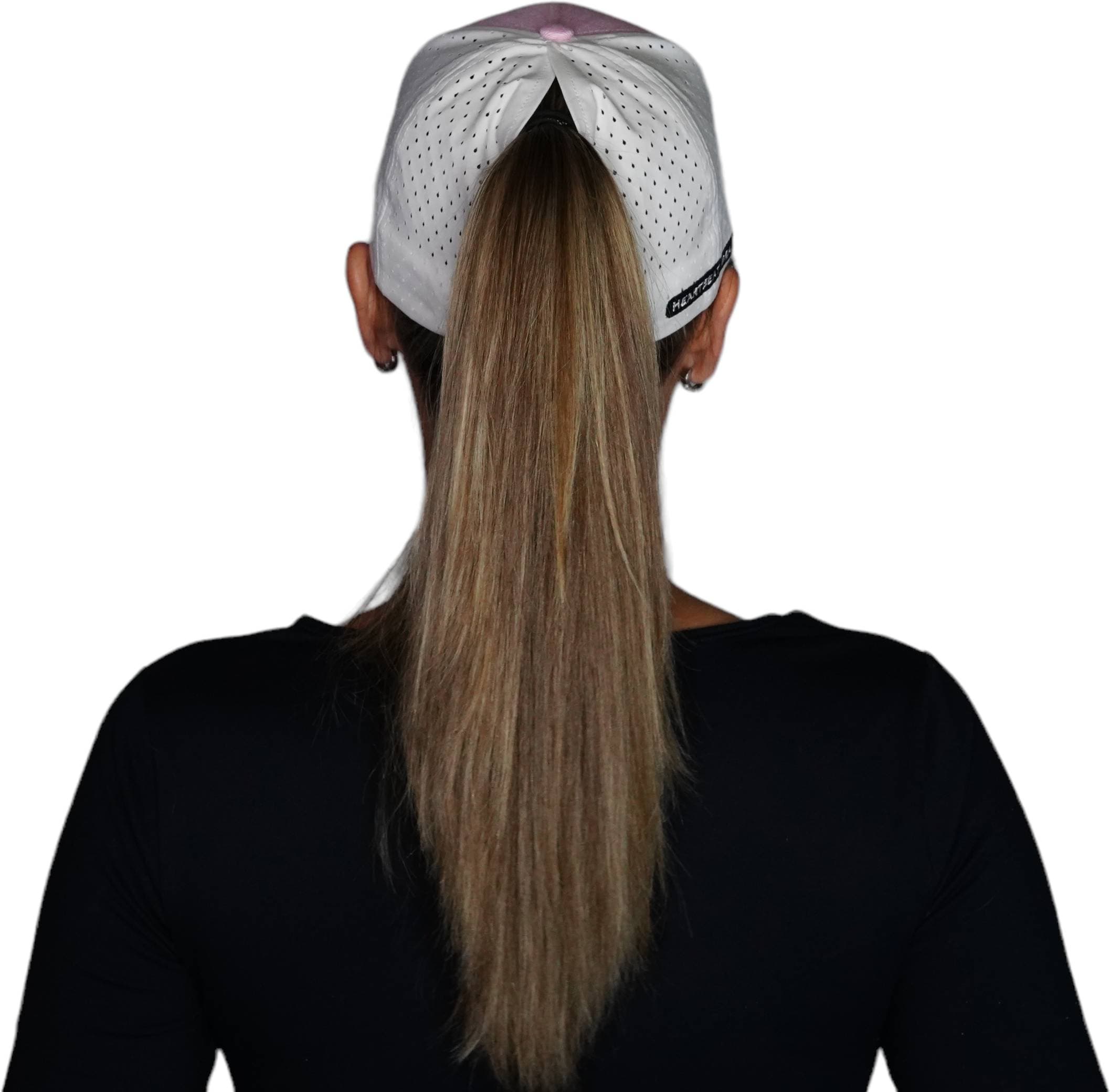Hawaii Hat - Low Profile - Ponytail - Pink / White - Laser Mesh