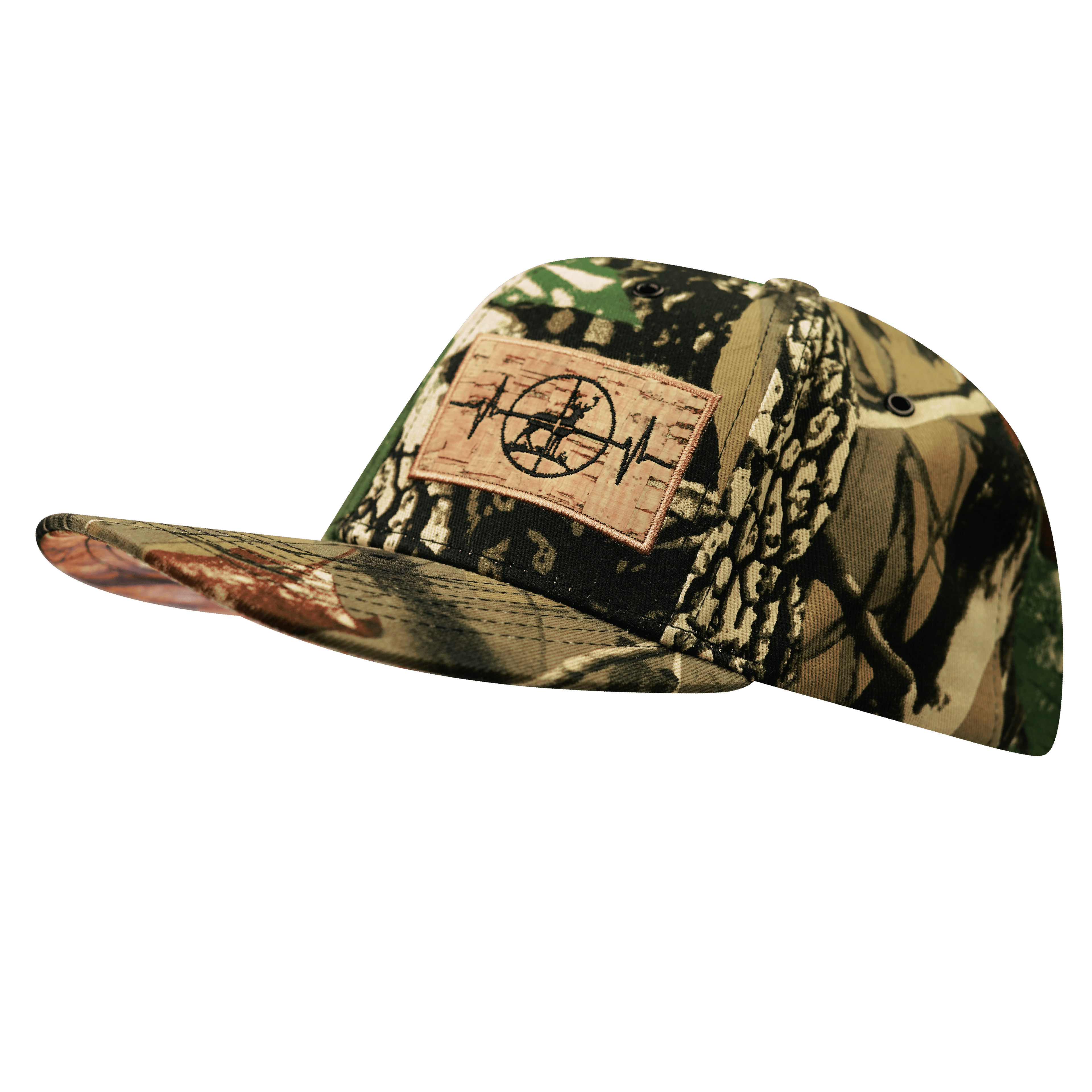 Hunting Hat - Baseball Hat Fit - Tan Tree Camo - Fabric Back