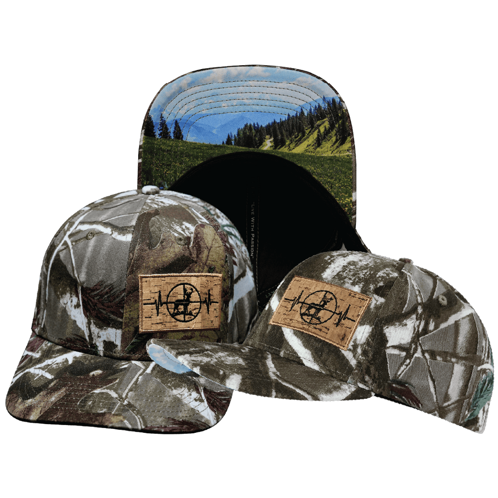 Hunting Hat - Baseball Hat Fit - Light Moss Tree Camo - Fabric Back