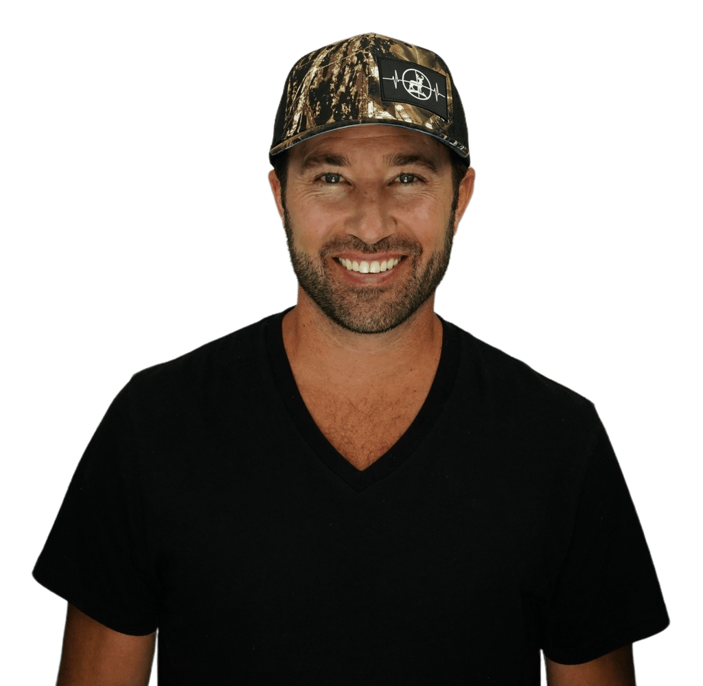 Hunting Hat - Baseball Hat Fit - Natural Tree Camo / Black - Laser Mesh