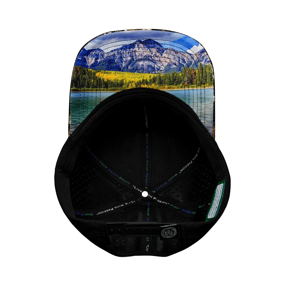 Hunting Hat - Baseball Hat Fit - Natural Tree Camo / Black - Laser Mesh