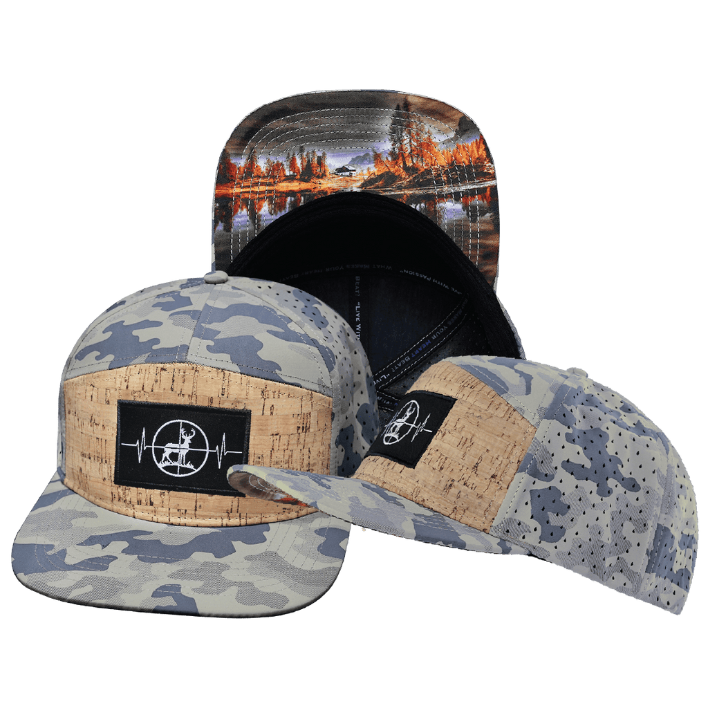Hunting Hat - Flat Bill - Cork - Soft Sand Camo - Laser Mesh