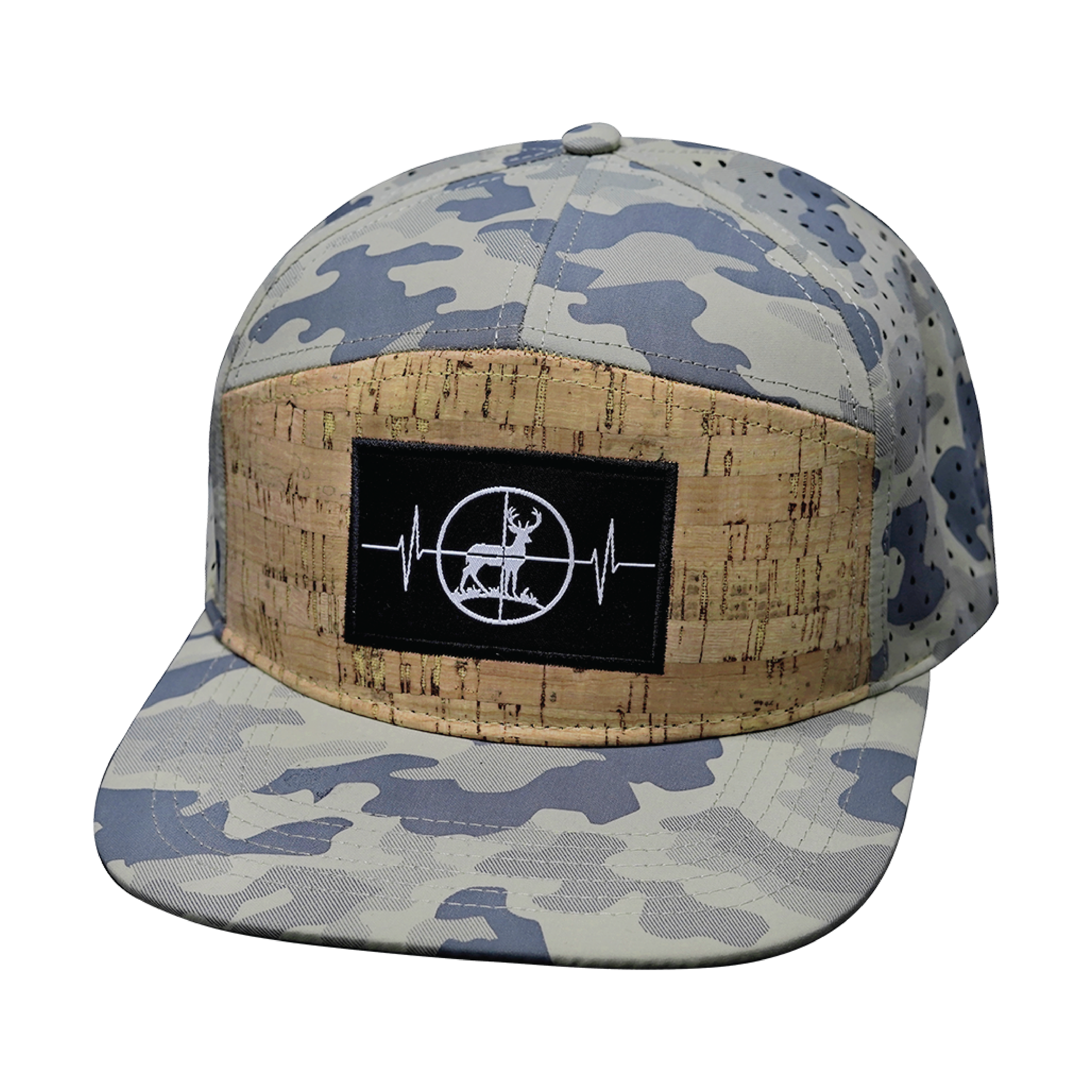 Hunting Hat - Flat Bill - Cork - Soft Sand Camo - Laser Mesh