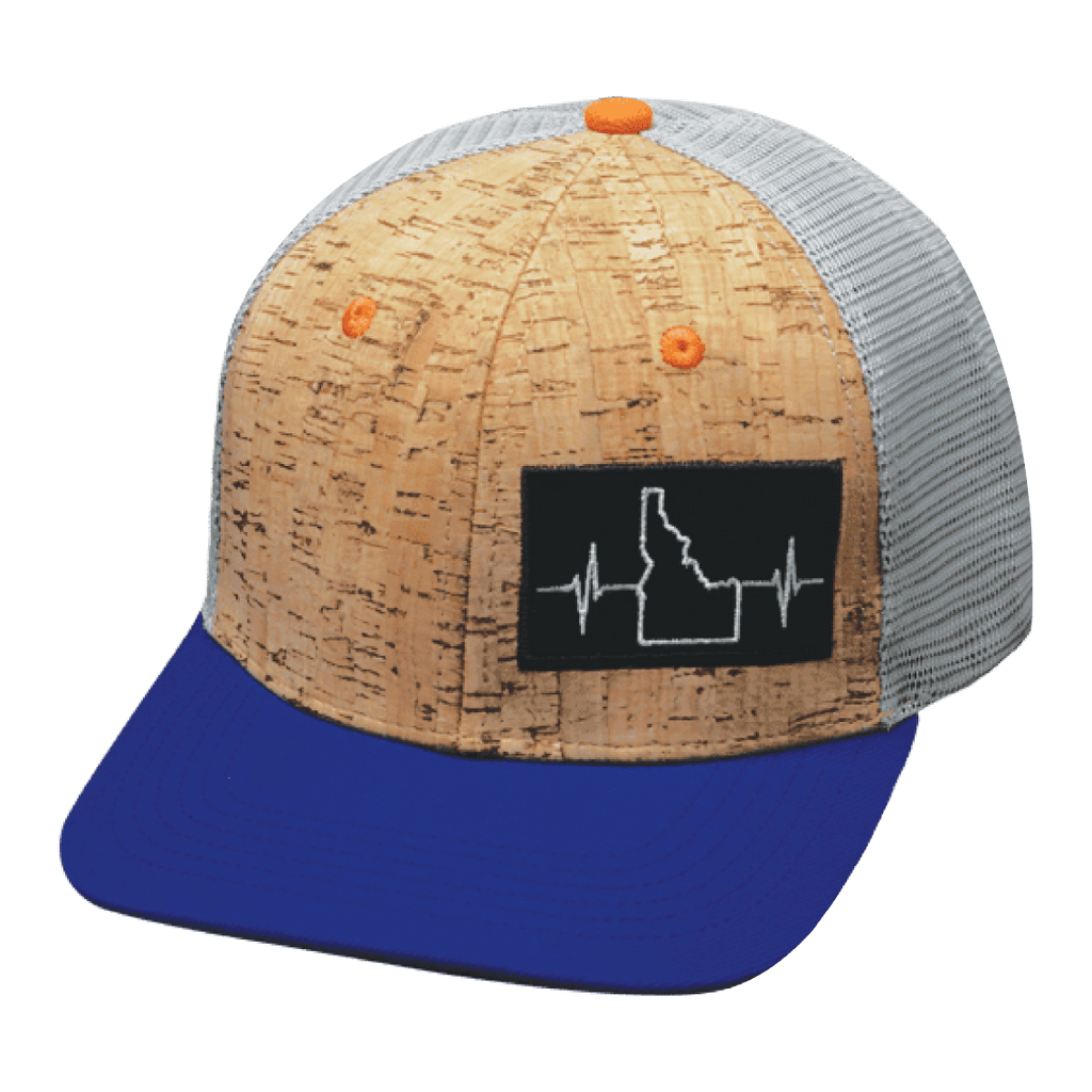 Idaho Hat - Baseball Hat Fit - Cork - Royal Blue / Gray - Trucker Mesh