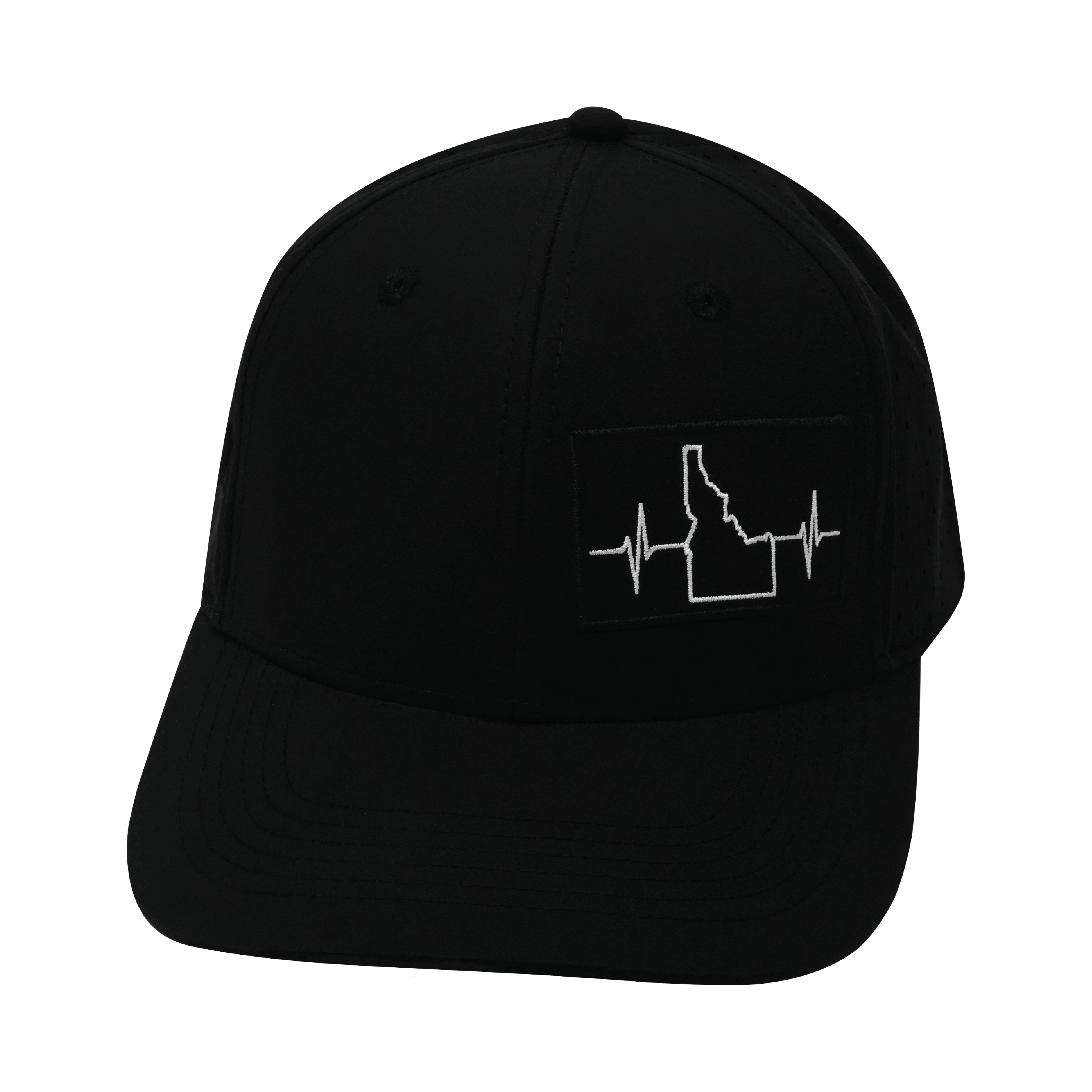 Idaho Hat - Baseball Hat Fit - Black - Laser Mesh