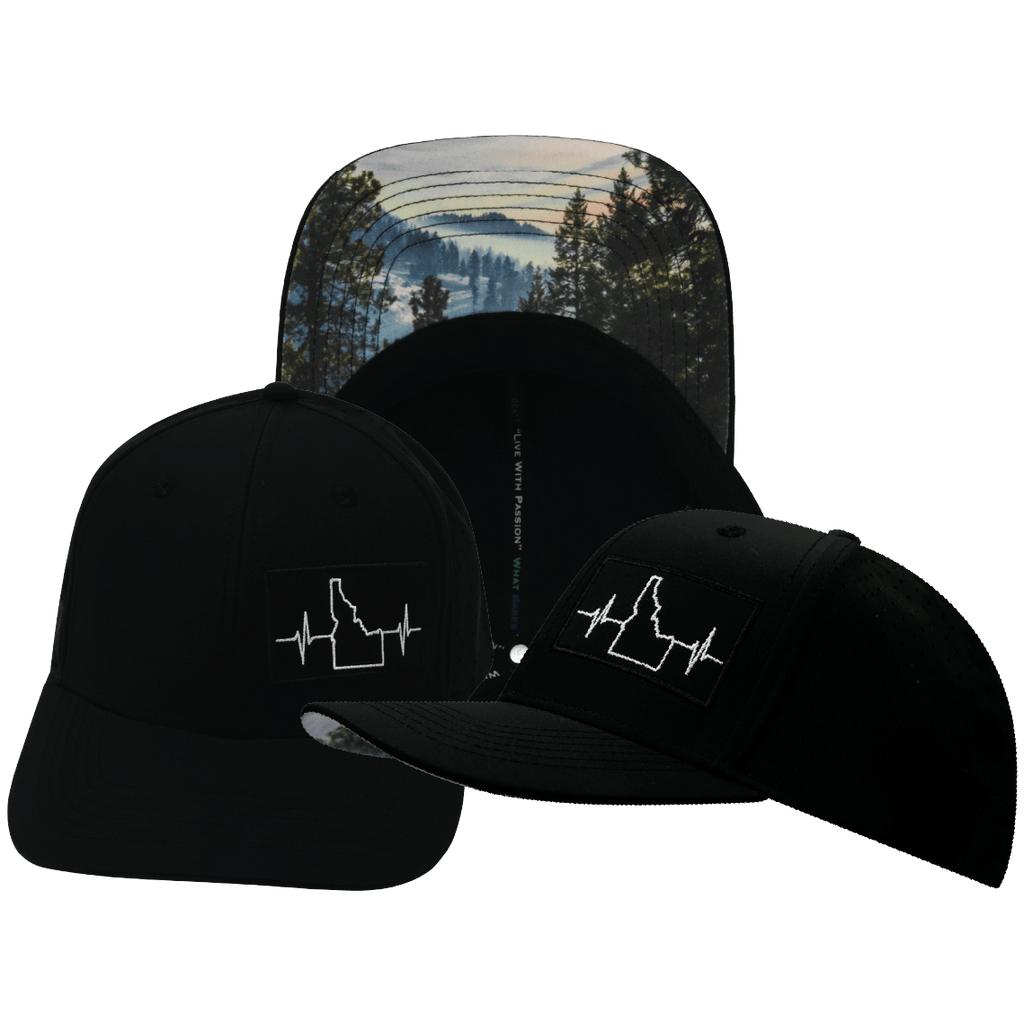 Idaho Hat - Baseball Hat Fit - Black - Laser Mesh