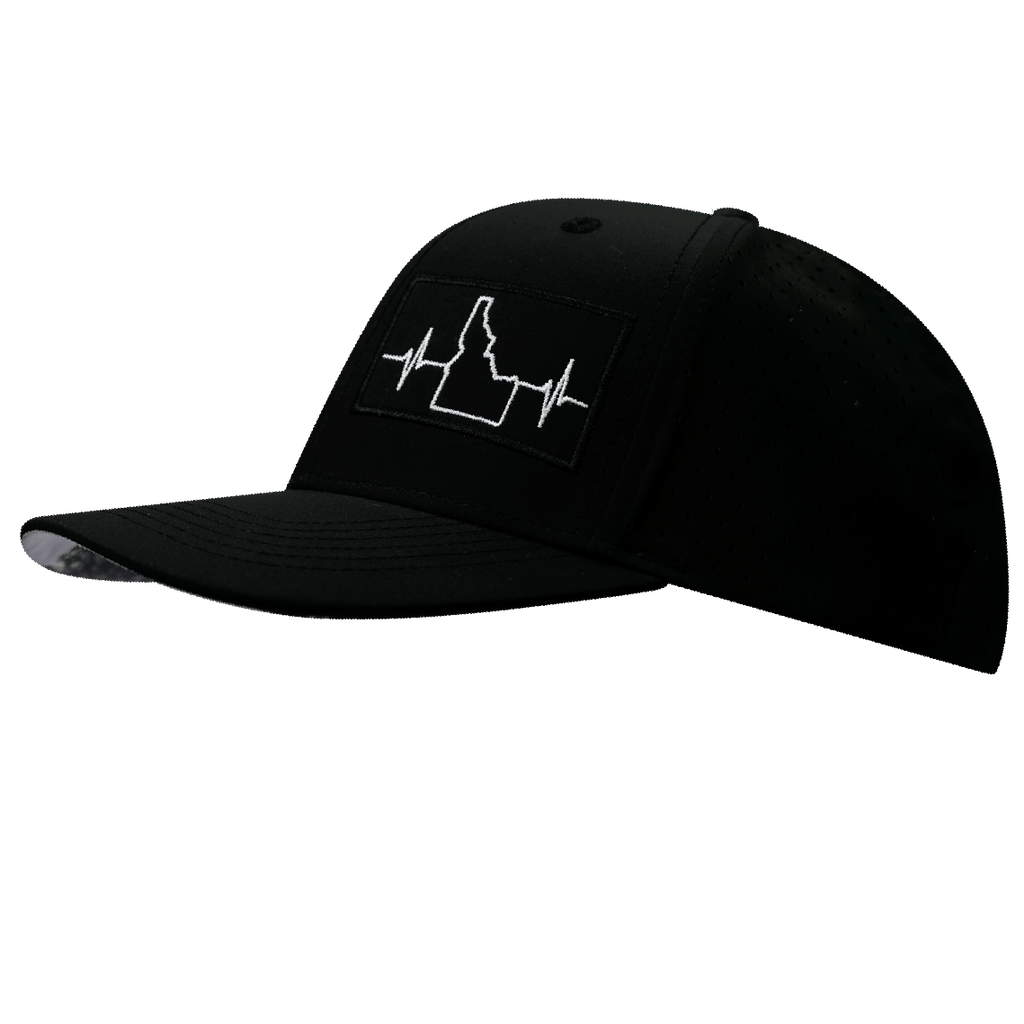 Idaho Hat - Baseball Hat Fit - Black - Laser Mesh