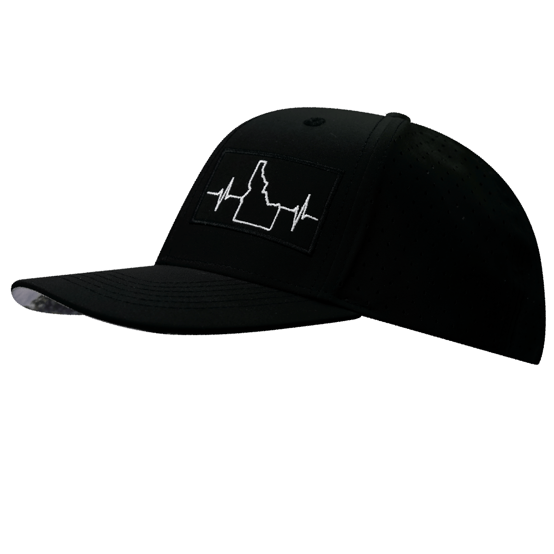 Idaho Hat - Baseball Hat Fit - Black - Laser Mesh