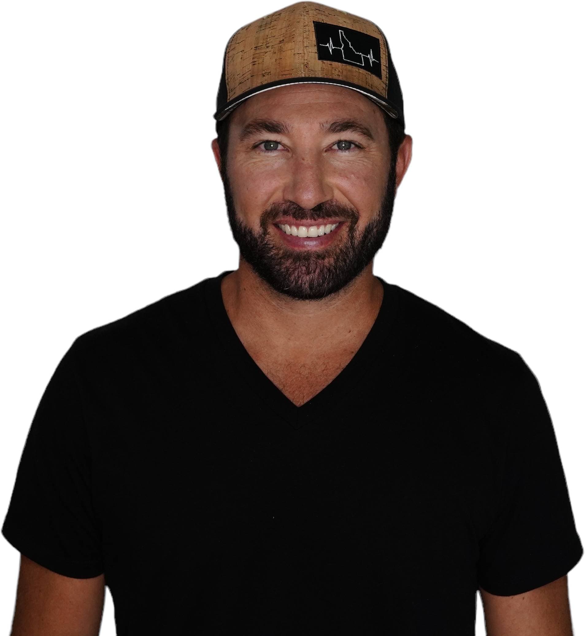 Idaho Hat - Baseball Hat Fit - Cork - Black - Laser Mesh