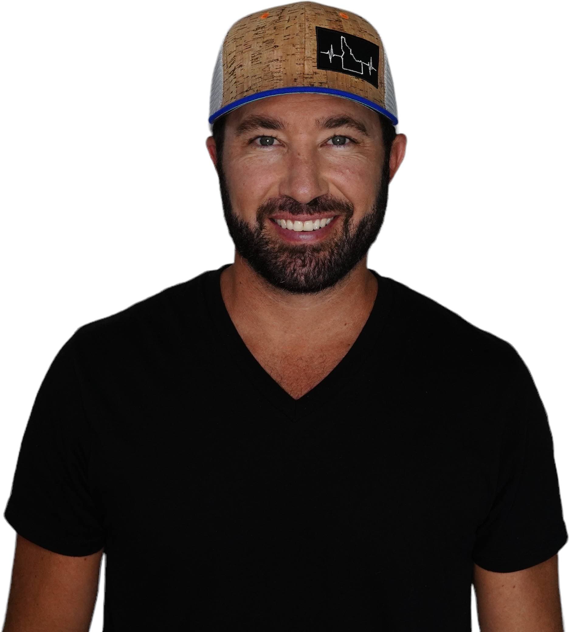 Idaho Hat - Baseball Hat Fit - Cork - Royal Blue / Gray - Trucker Mesh