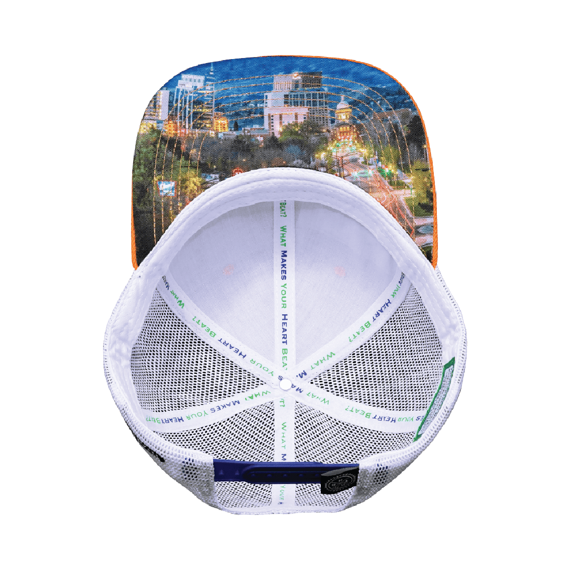 Idaho Hat - Baseball Hat Fit - Orange / Royal Blue / White - Trucker Mesh