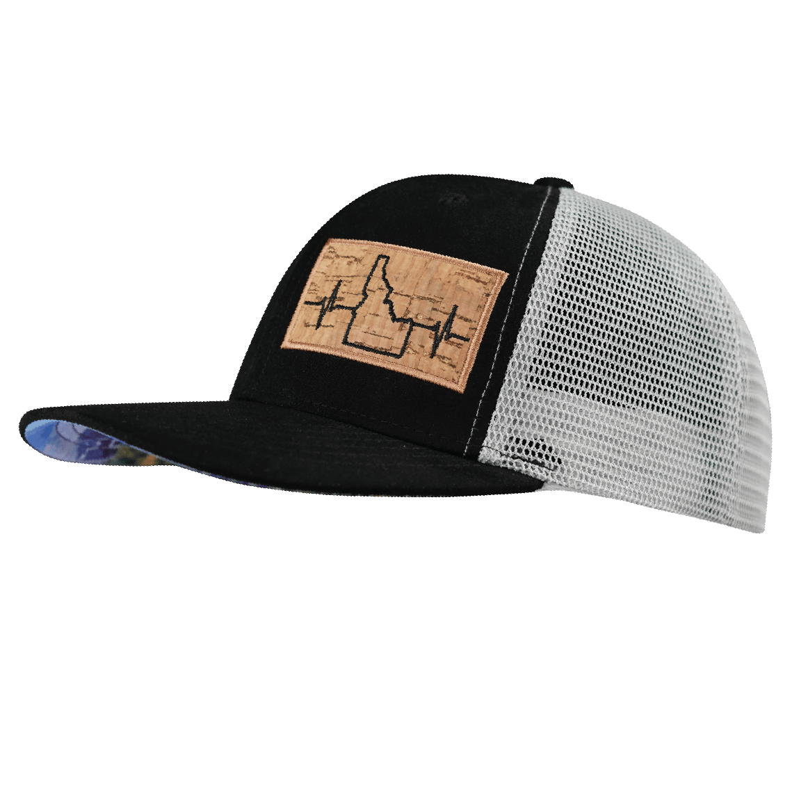Idaho Hat - Baseball Hat Fit - Suede - Black / Gray - Trucker Mesh