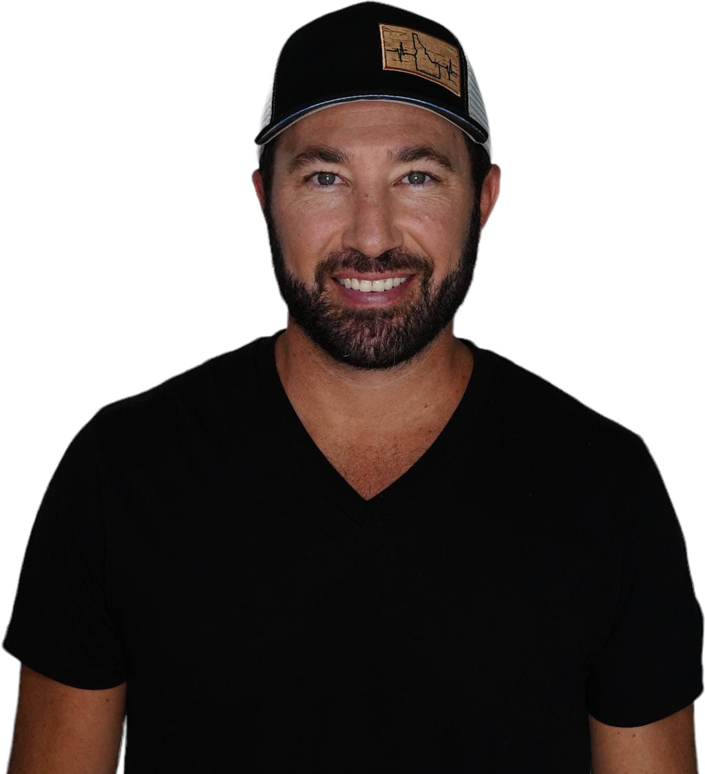 Idaho Hat - Baseball Hat Fit - Suede - Black / Gray - Trucker Mesh