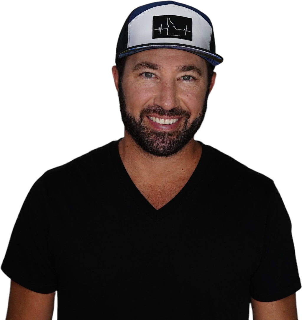 Idaho Hat - Flat Bill - Black / White / Navy - Laser Mesh