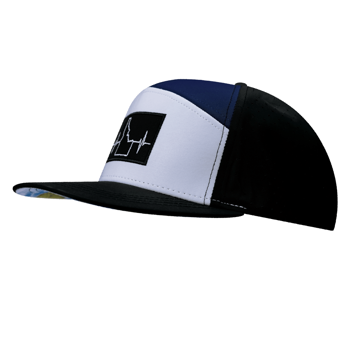 Idaho Hat - Flat Bill - Black / White / Navy - Laser Mesh