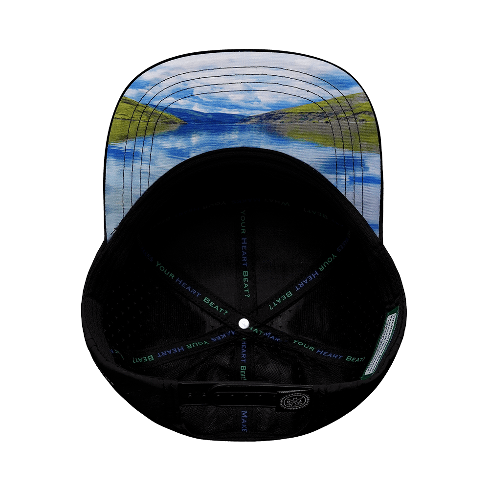 Idaho Hat - Flat Bill - Black / White / Navy - Laser Mesh