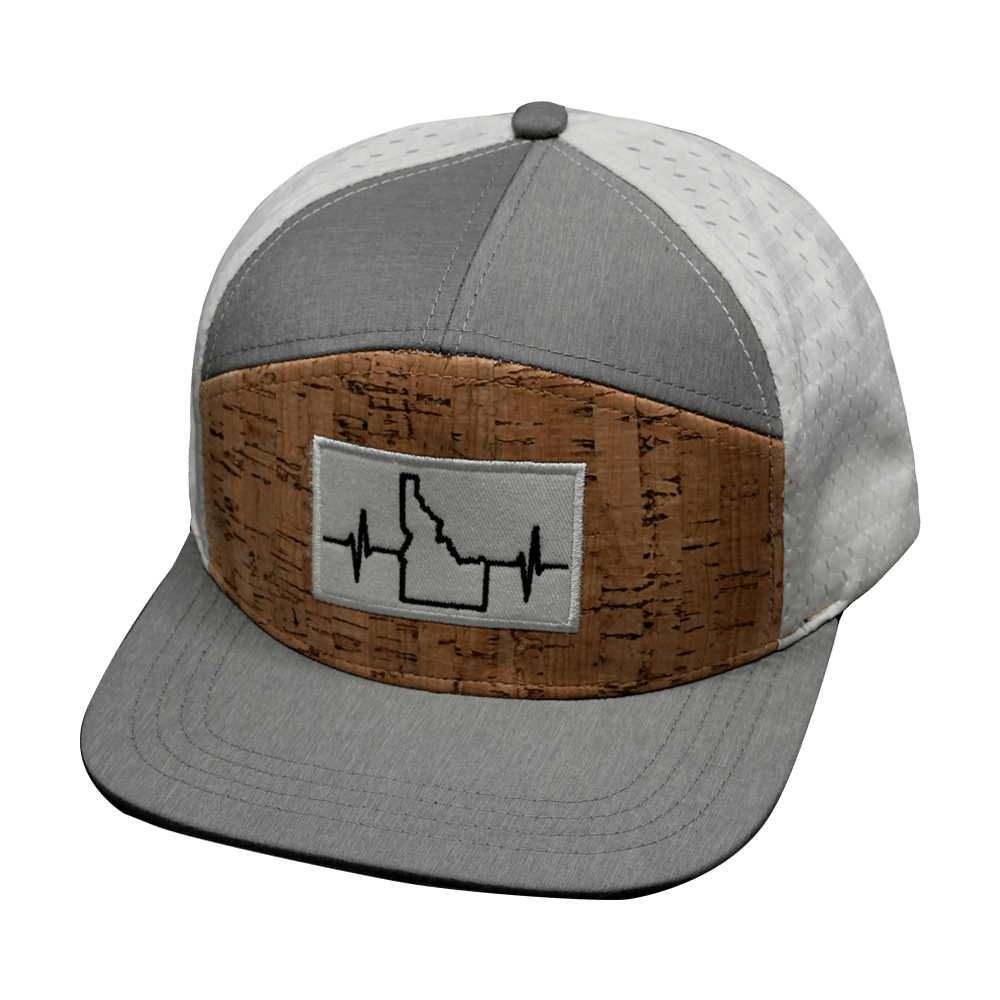 Idaho Hat - Flat Bill - Cork - Gray / White - Jersey Mesh