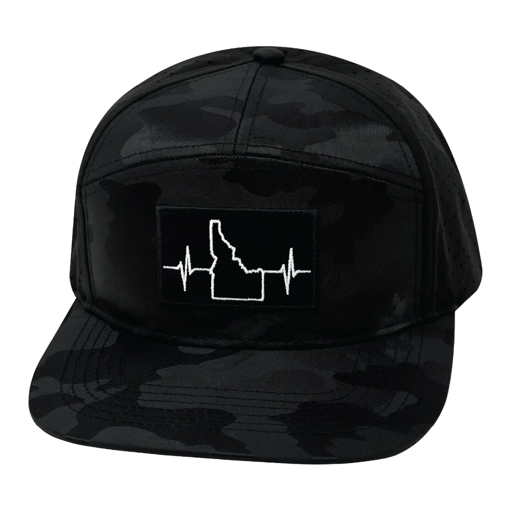 Idaho Hat - Flat Bill - Black Camo / Black - Laser Mesh