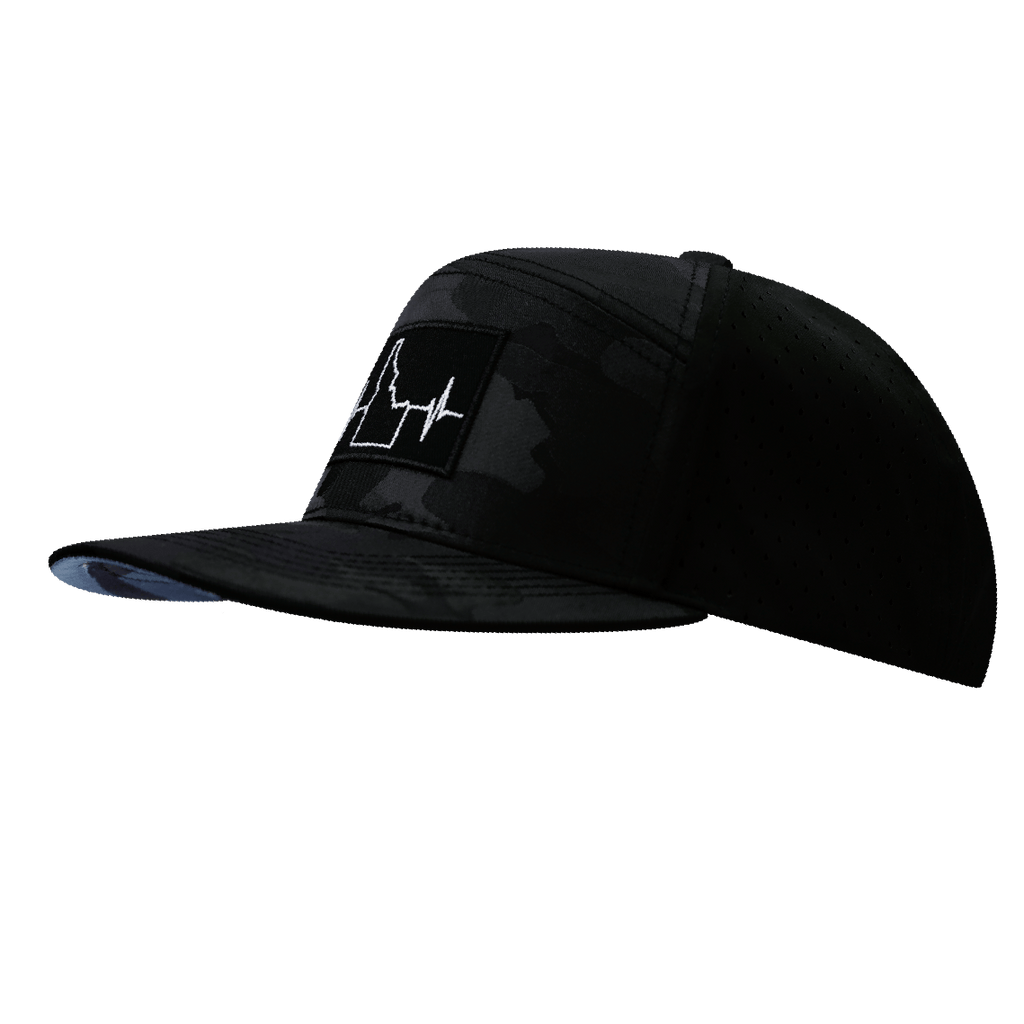 Idaho Hat - Flat Bill - Black Camo / Black - Laser Mesh