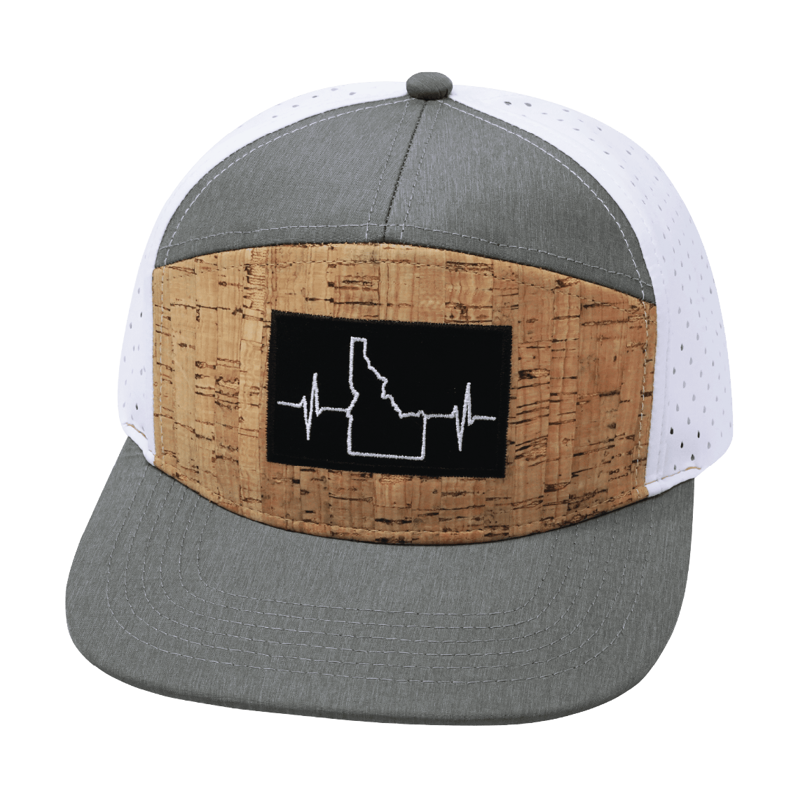 Idaho Hat - Flat Bill - Cork - Gray / White - Laser Mesh