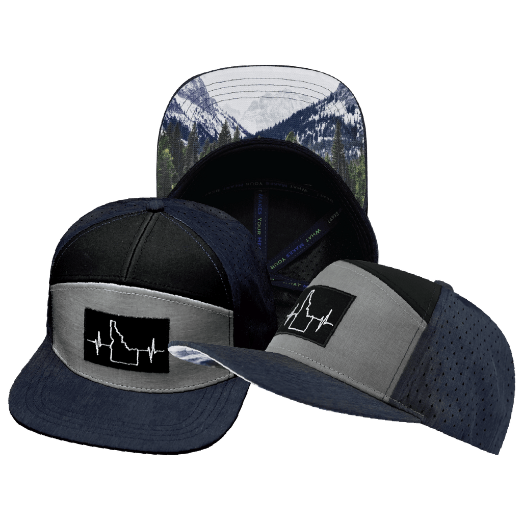 Idaho Hat - Flat Bill - Navy / Gray / Black - Laser Mesh