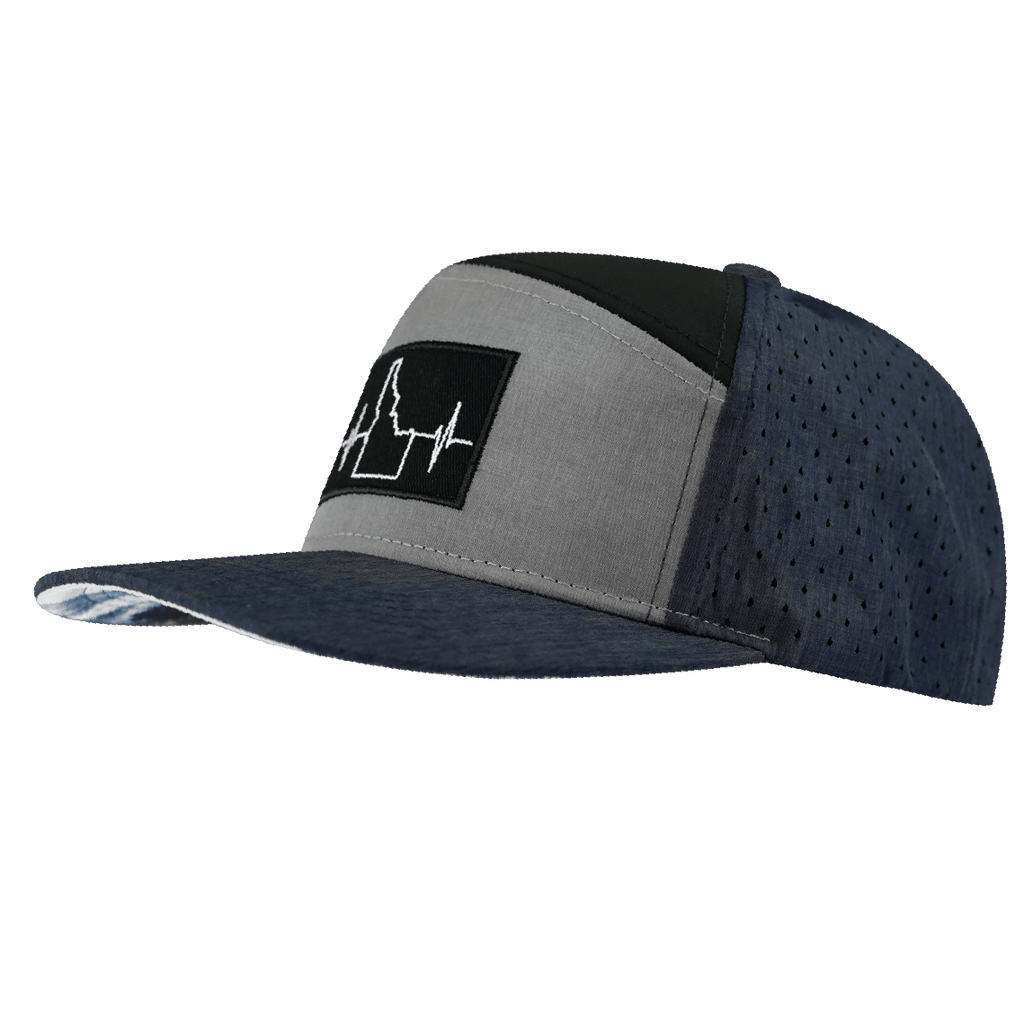 Idaho Hat - Flat Bill - Navy / Gray / Black - Laser Mesh