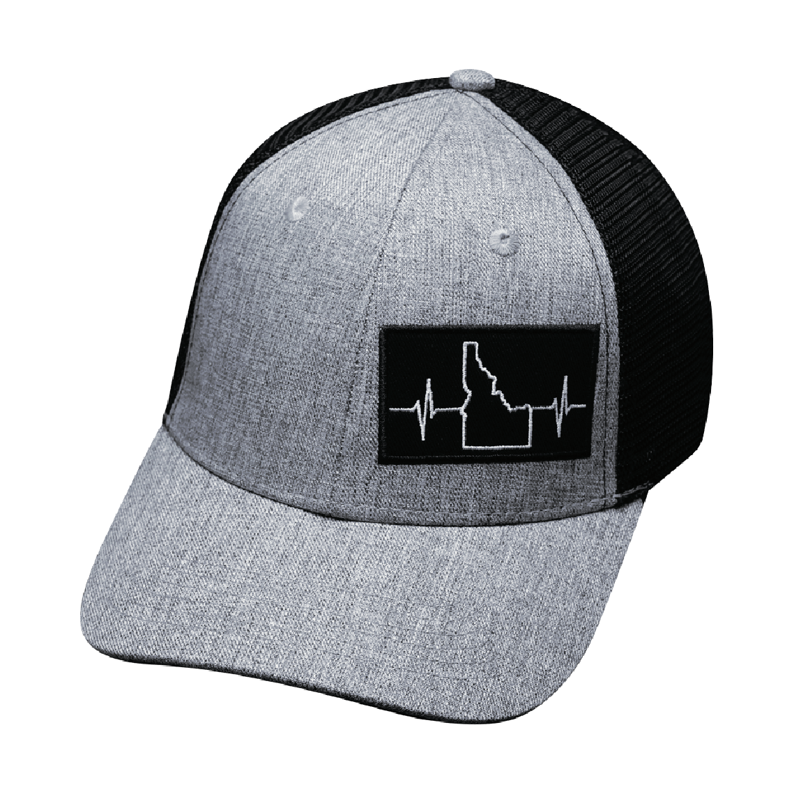 Idaho Hat - Low Profile - Heather Gray / Black - Trucker Mesh