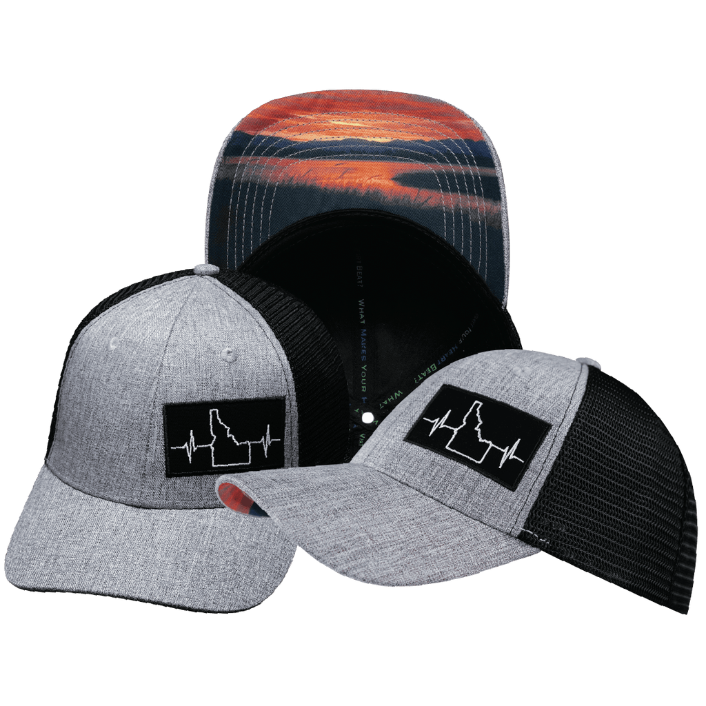 Idaho Hat - Low Profile - Heather Gray / Black - Trucker Mesh