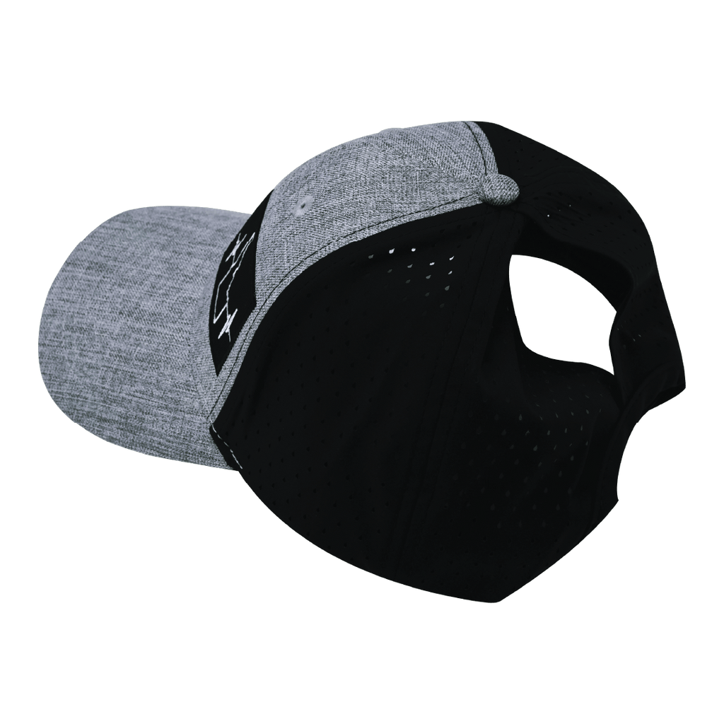 Idaho Hat - Low Profile - Ponytail - Heather Gray / Black - Laser Mesh