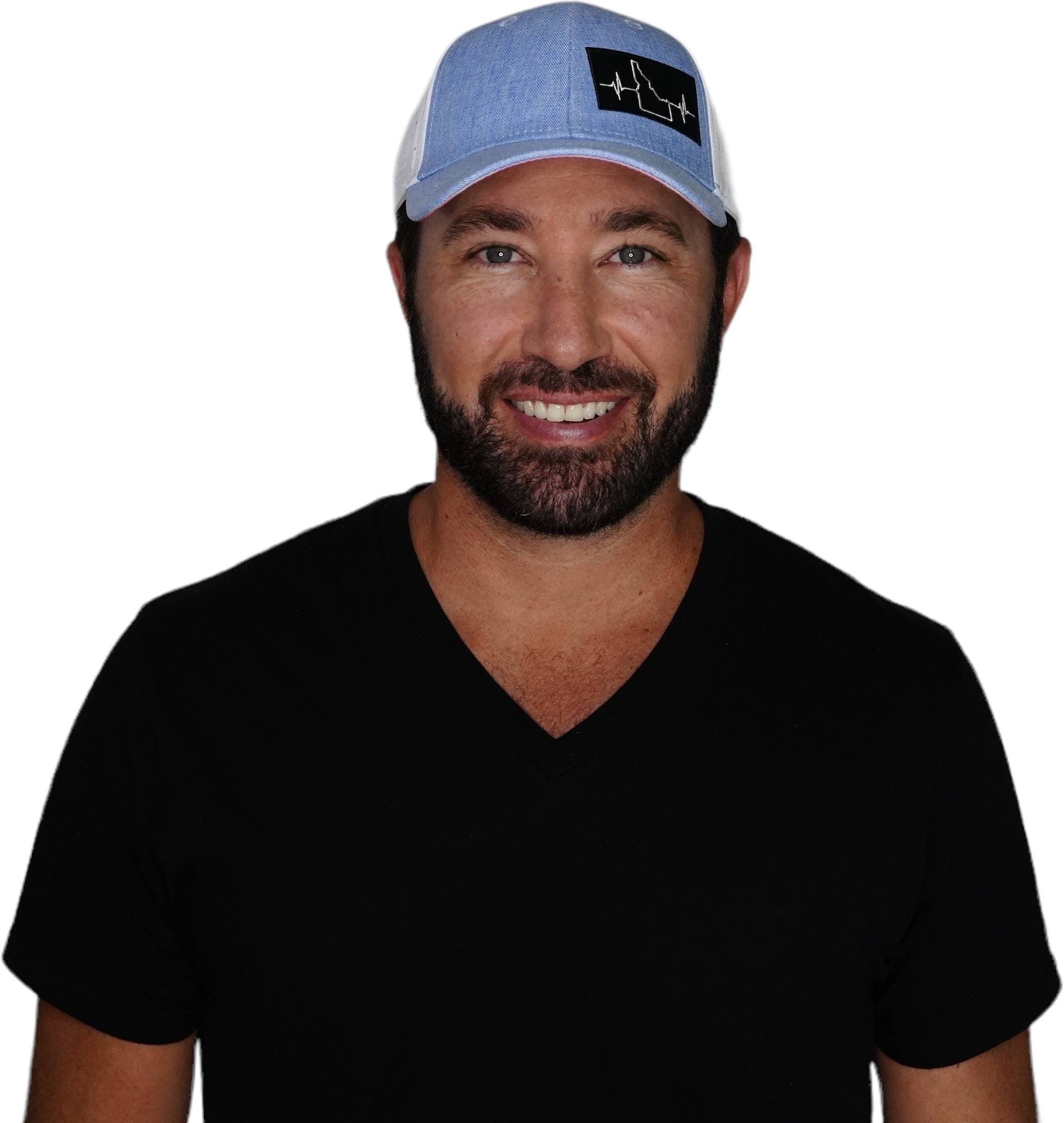 Idaho Hat - Low Profile - Ponytail - Light Blue / White - Laser Mesh