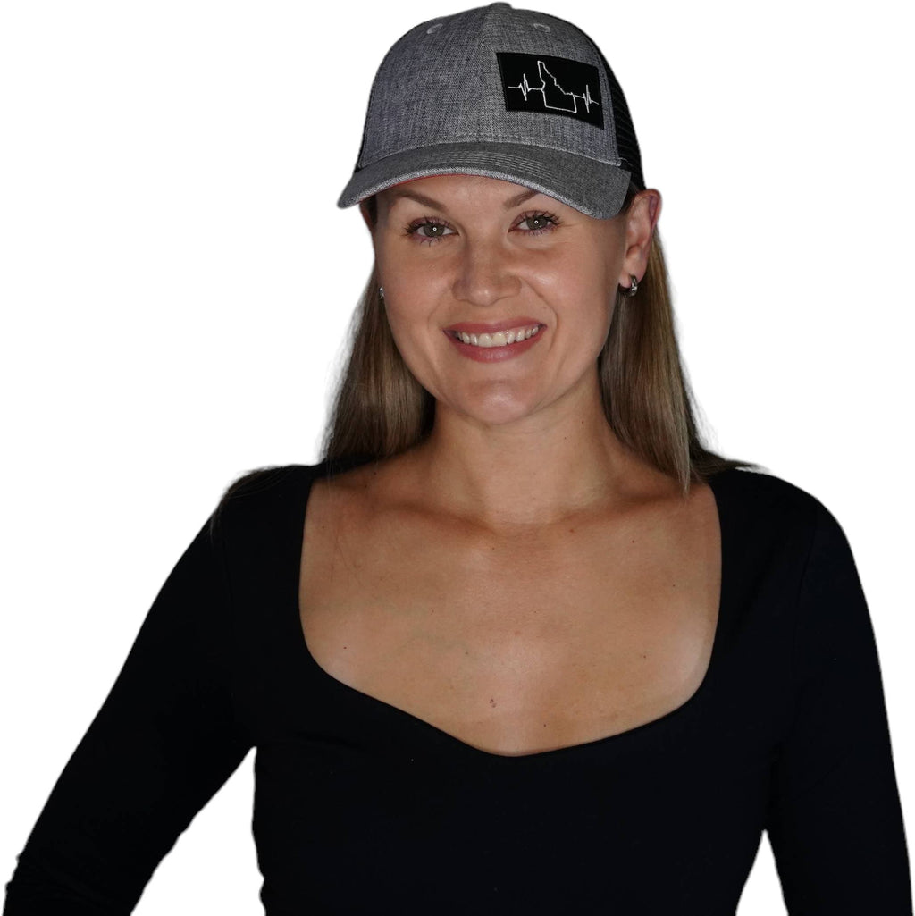 Idaho Hat - Low Profile - Heather Gray / Black - Trucker Mesh