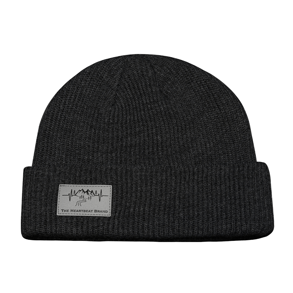 Mountains Beanie - Cuffed - Charcoal