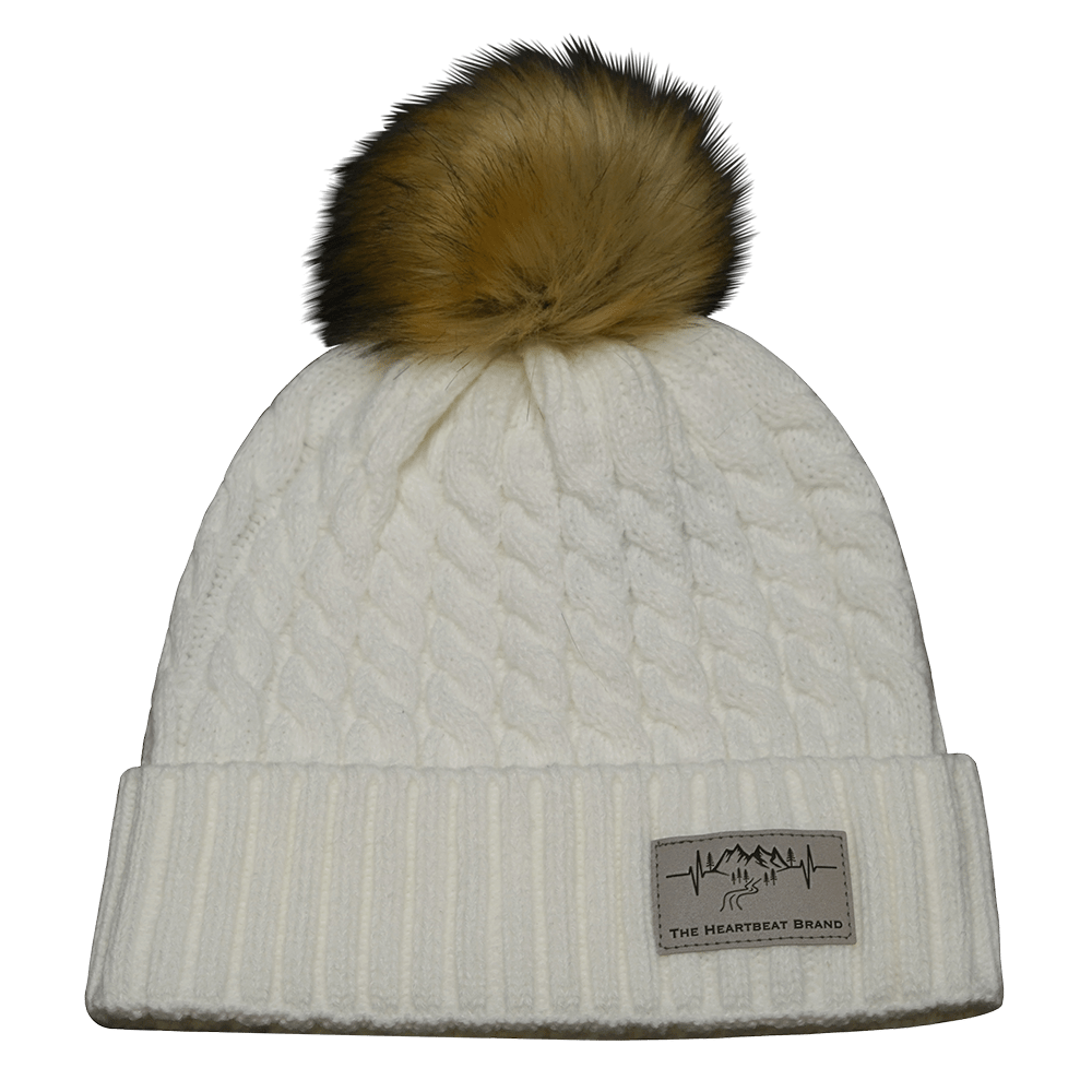 Mountains Beanie - Pom - White