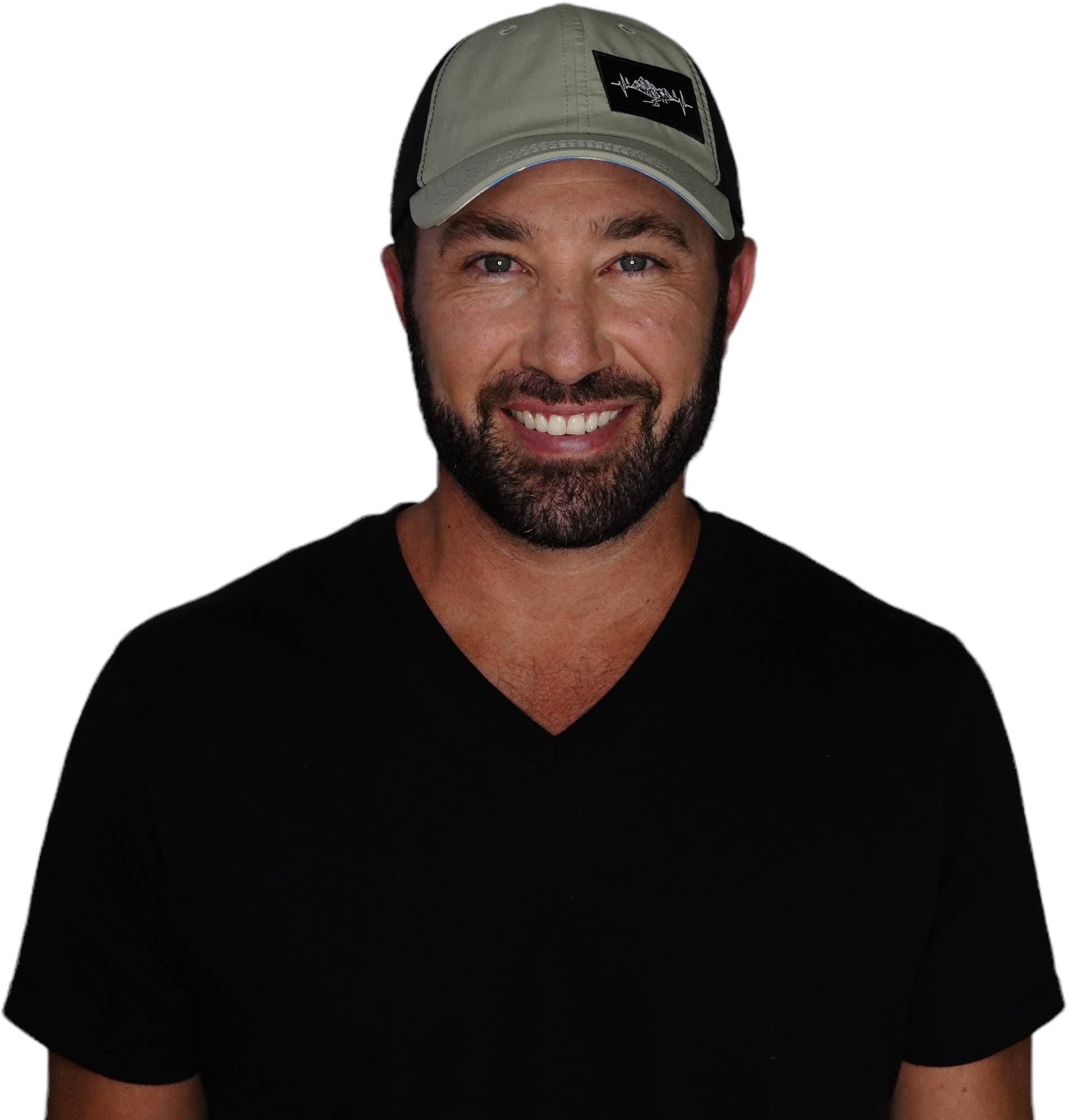 Mountains Hat - Dad Hat - Green / Black - Laser Mesh
