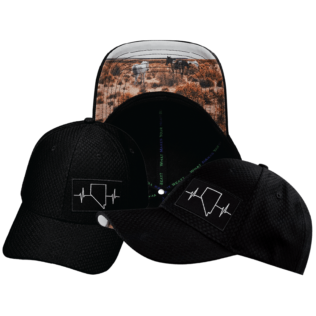Nevada Hat - Airmesh - Athletic Fit - Black - Fabric Back