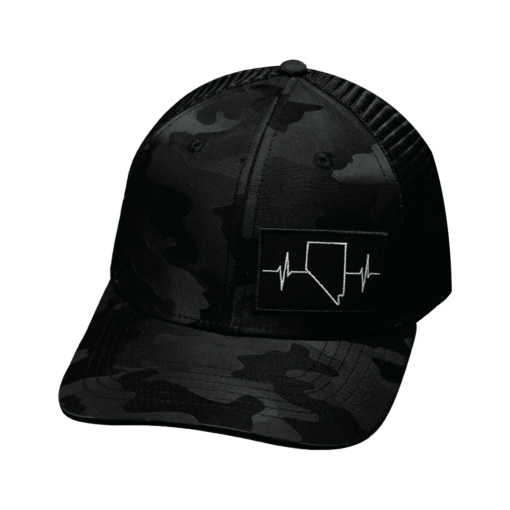 Nevada Hat - Baseball Hat - Black Camo / Black - Trucker Mesh