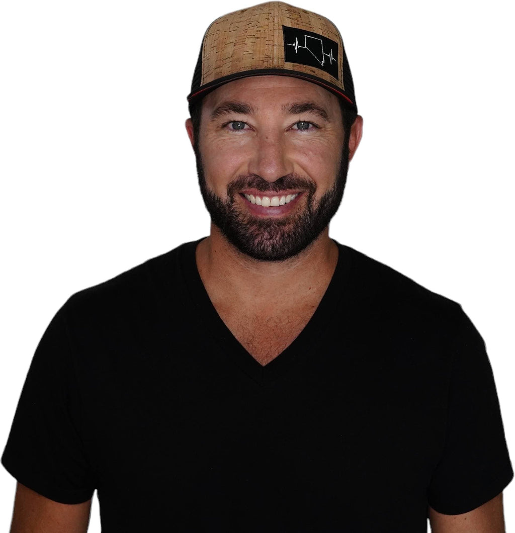 Nevada Hat - Baseball Hat - Cork - Black - Trucker Mesh