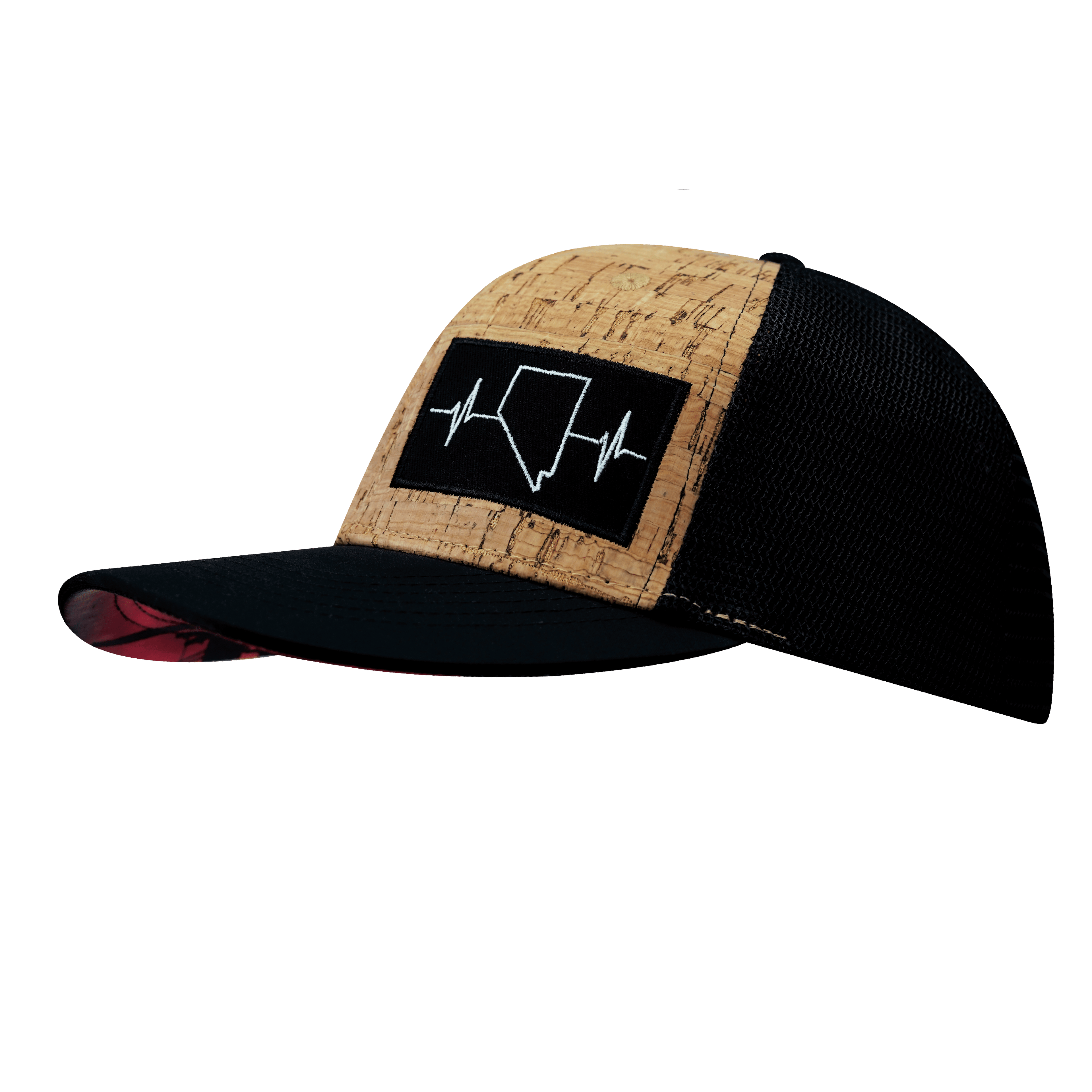 Nevada Hat - Baseball Hat - Cork - Black - Trucker Mesh