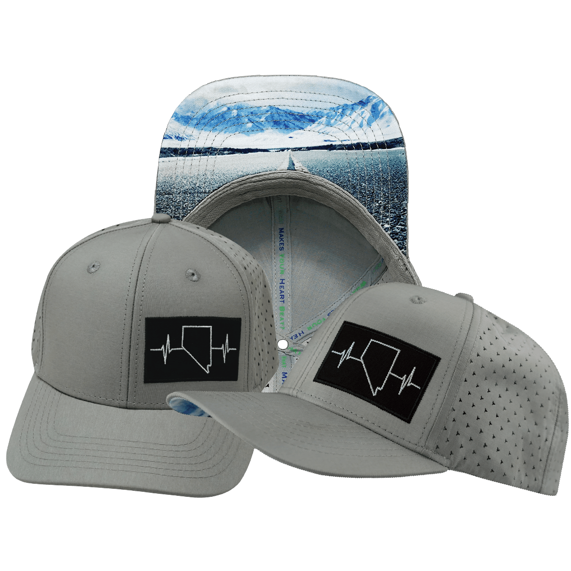 Nevada Hat - Baseball Hat - Gray - Laser Mesh