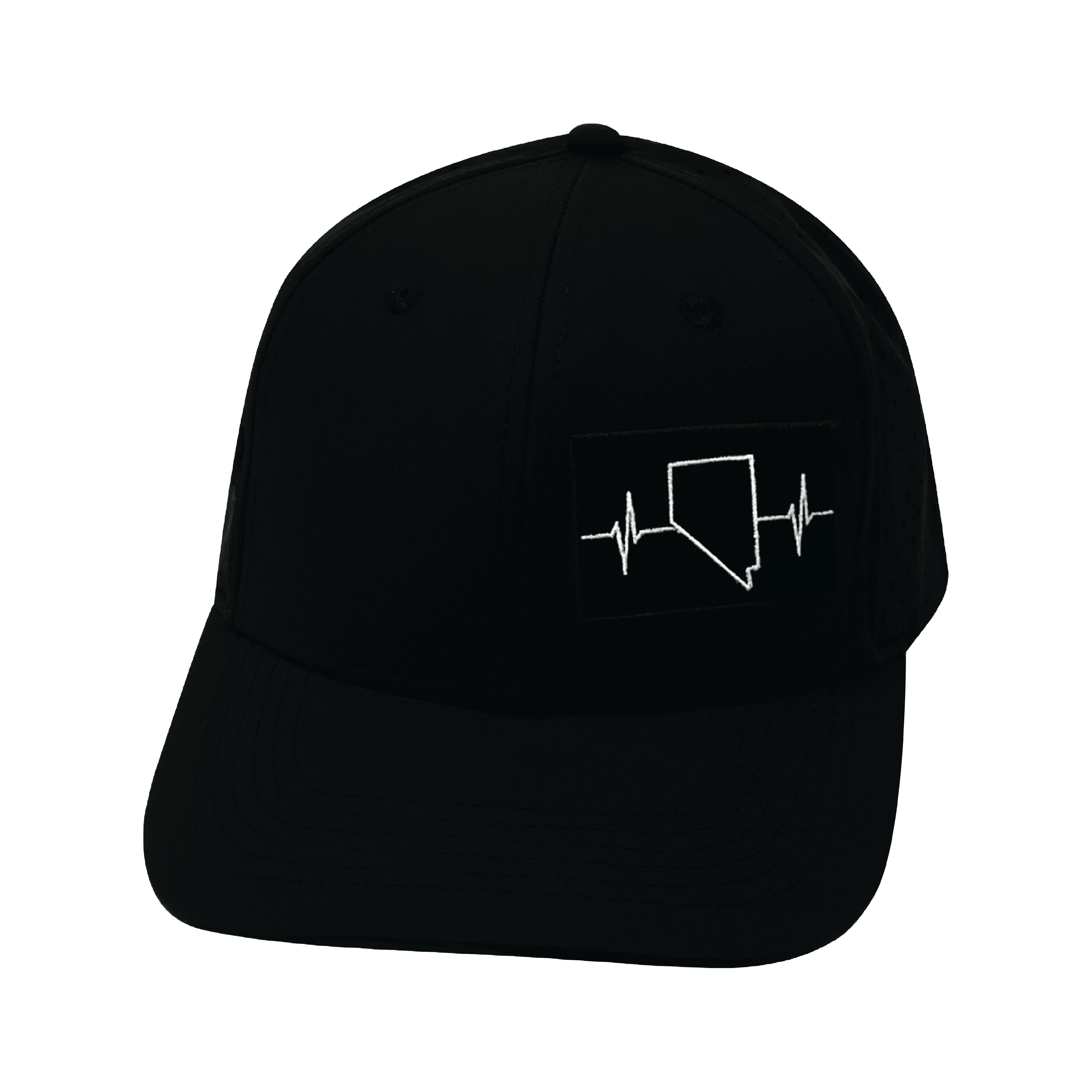 Nevada Hat - Baseball Hat Fit - Black - Laser Mesh