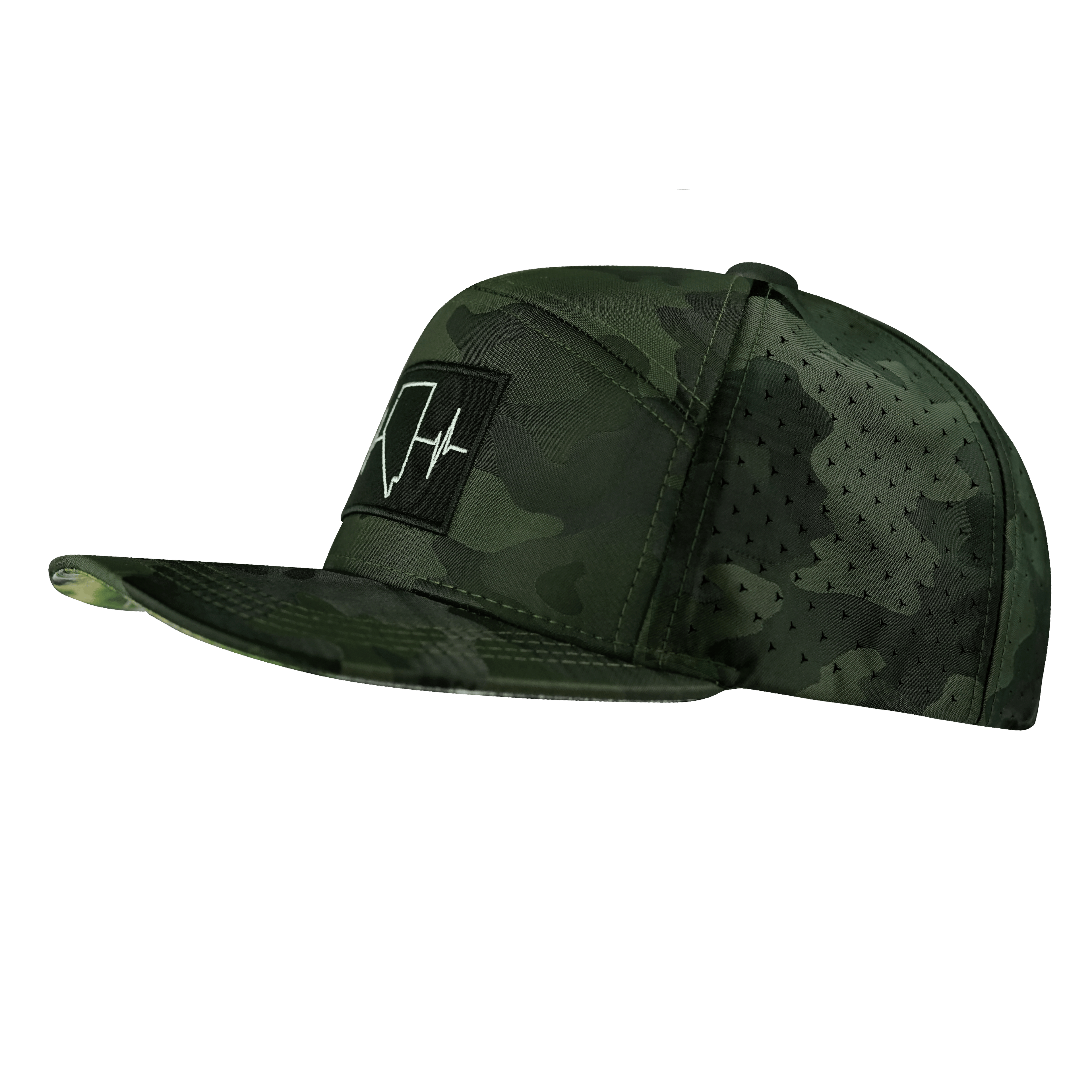 Nevada Hat - Flat Bill - Green Camo - Laser Mesh