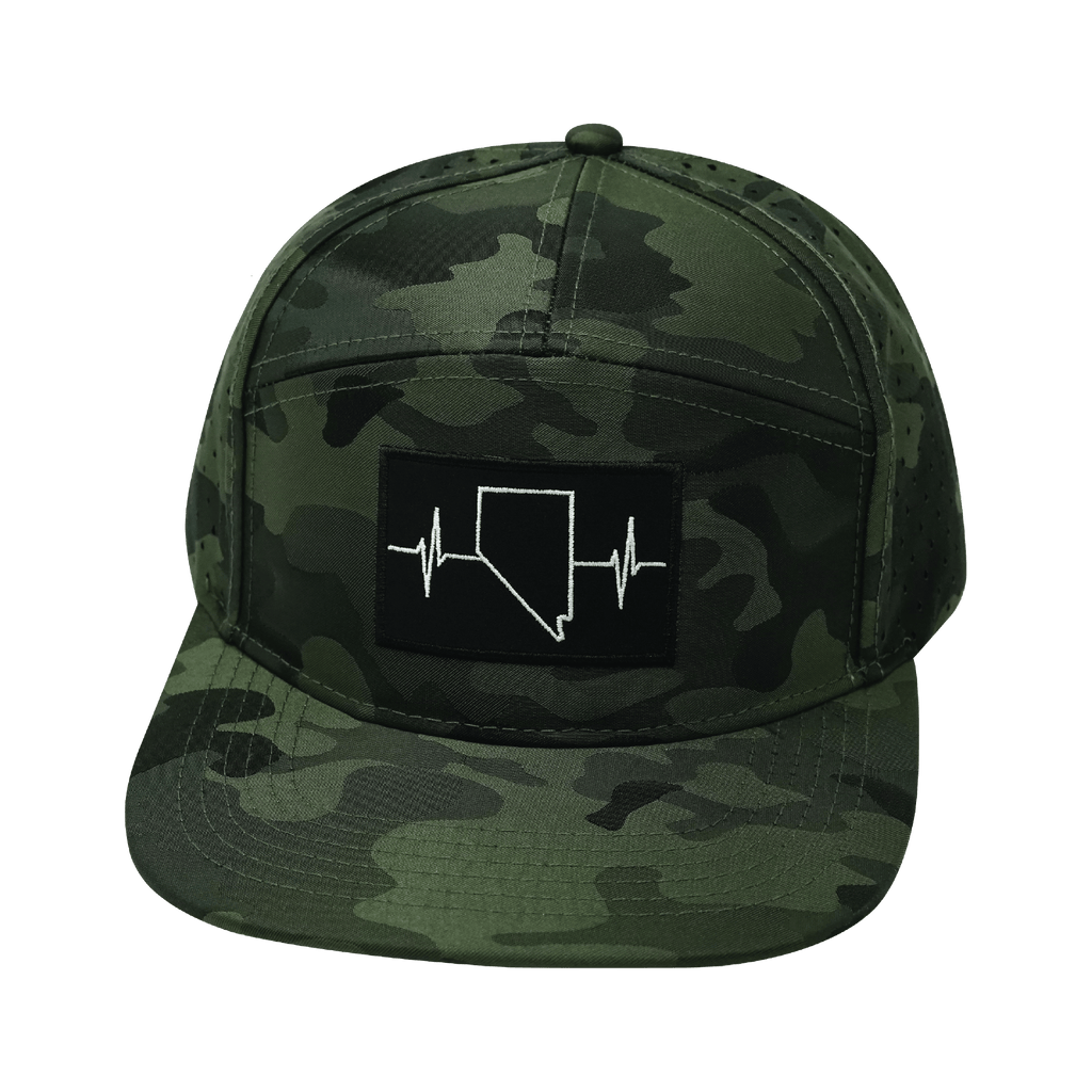 Nevada Hat - Flat Bill - Green Camo - Laser Mesh