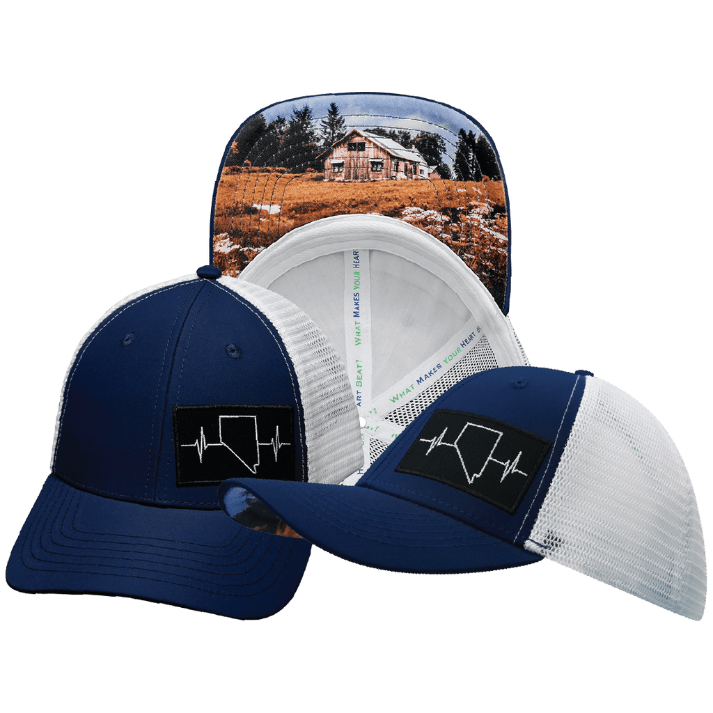 Nevada Hat - Low Profile - Navy / White - Trucker Mesh